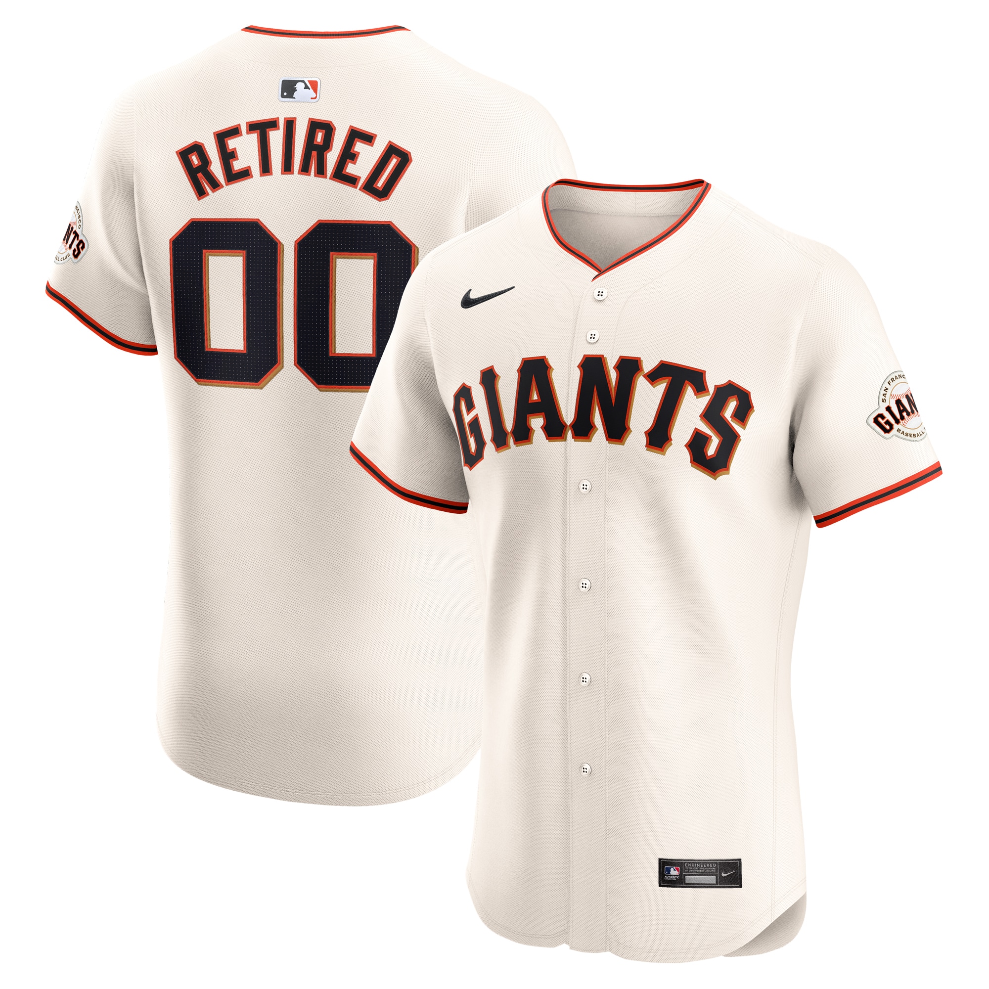 San Francisco Giants  Home Elite Pick-A-Player Retired Roster Jersey - Cream