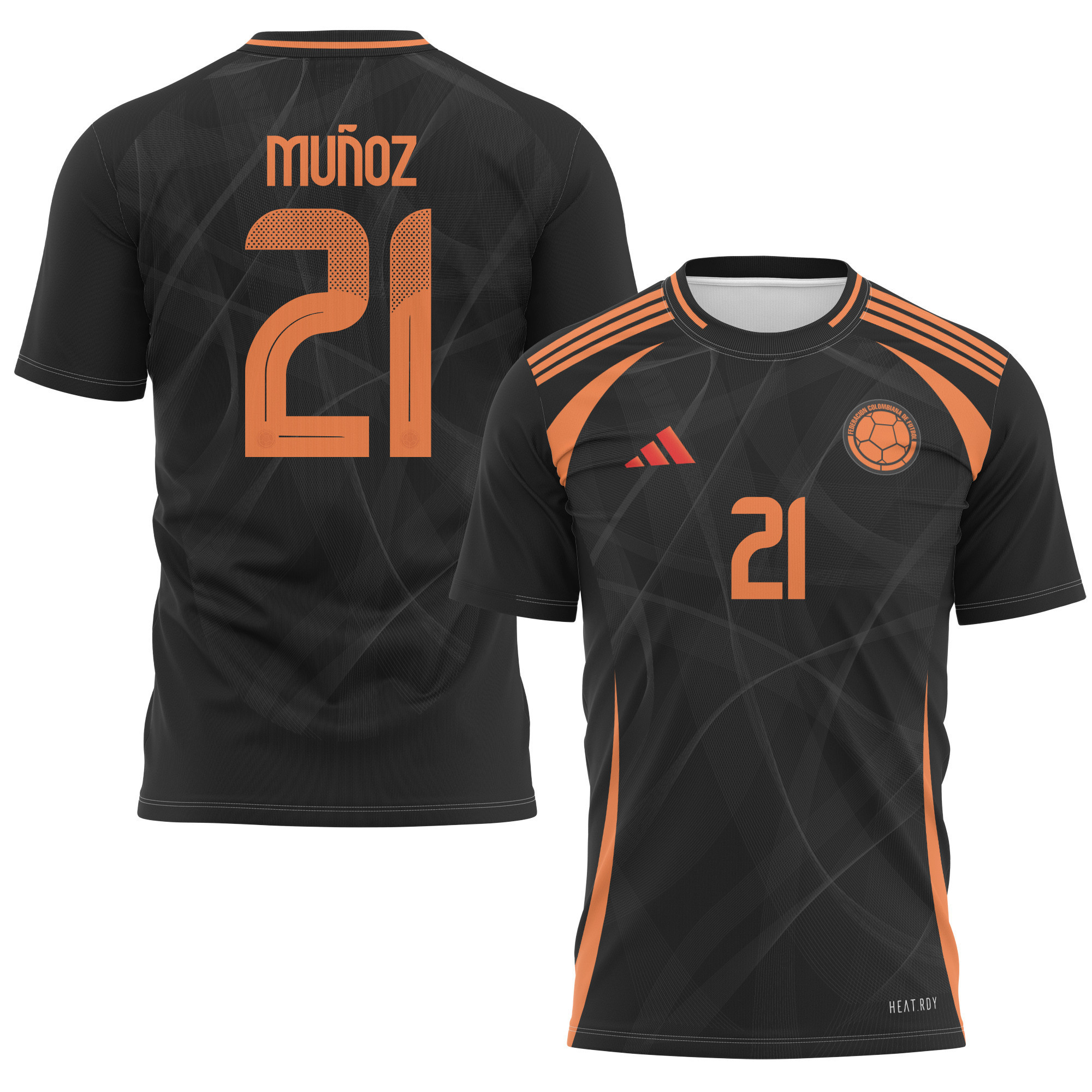 Daniel Muñoz 21 Colombia National Team 2024 Away Kits AOP T-shirt - Black