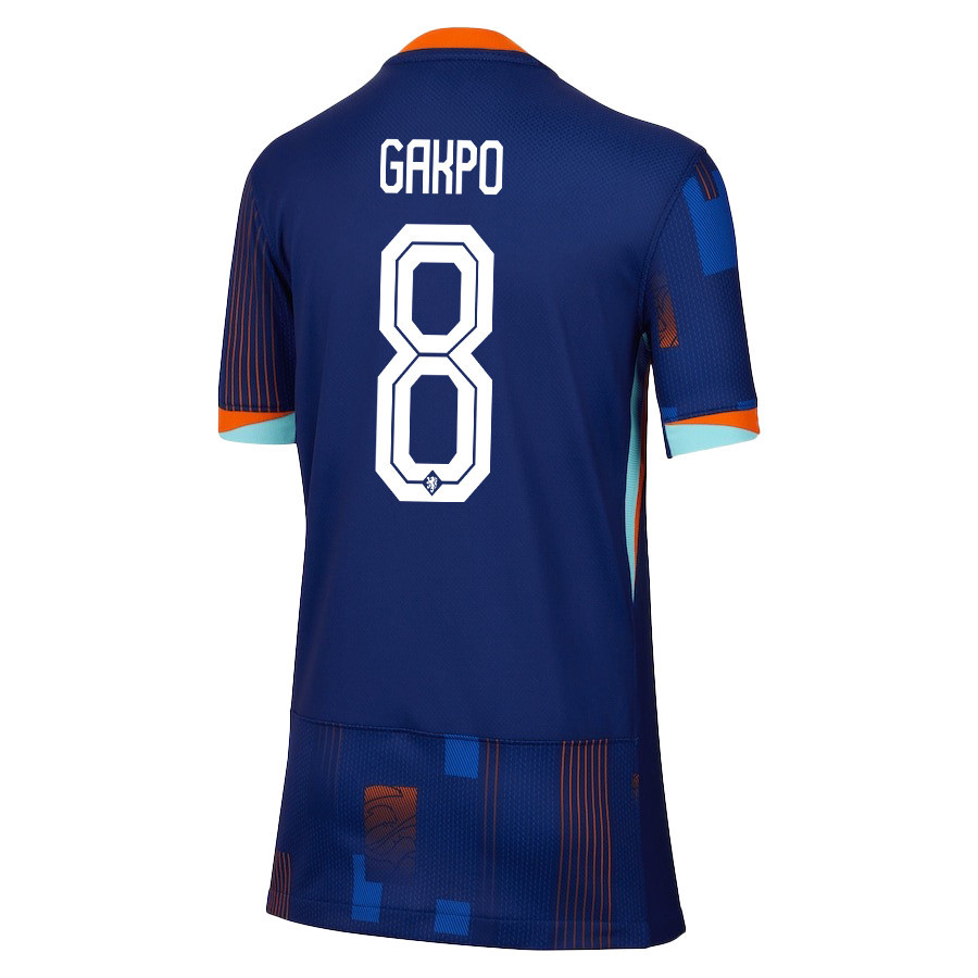 Cody Gakpo 8 Netherlands National Team 2024/25 Away YOUTH Jersey - Navy
