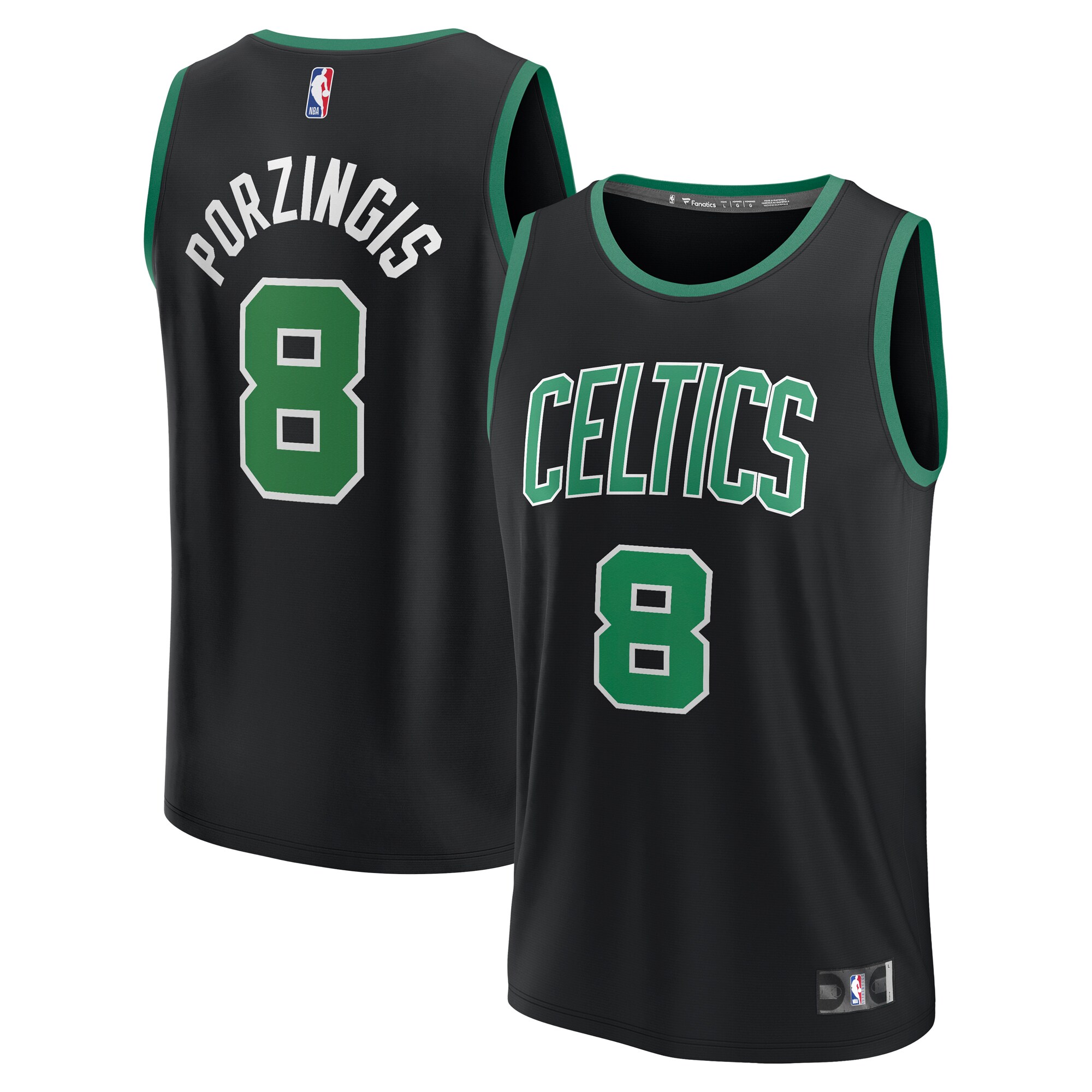 Kristaps Porzingis Boston Celtics Fanatics Youth Fast Break Player Jersey - Statement Edition - Black