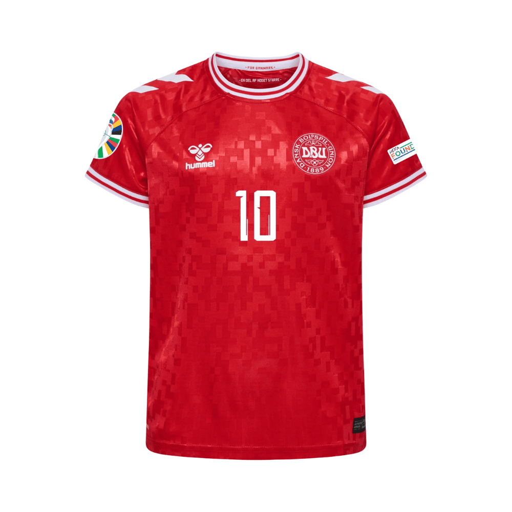 Christian Eriksen 10 Denmark National Team 2024 Home Stadium YOUTH Jersey - Red