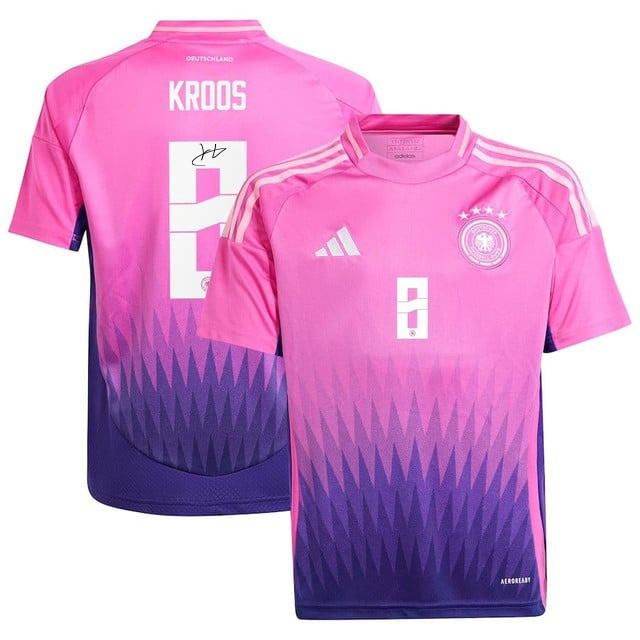 Toni Kroos 8 Signed Germany National Team 2024 Away Jersey Autographed - YOUTH, Pink