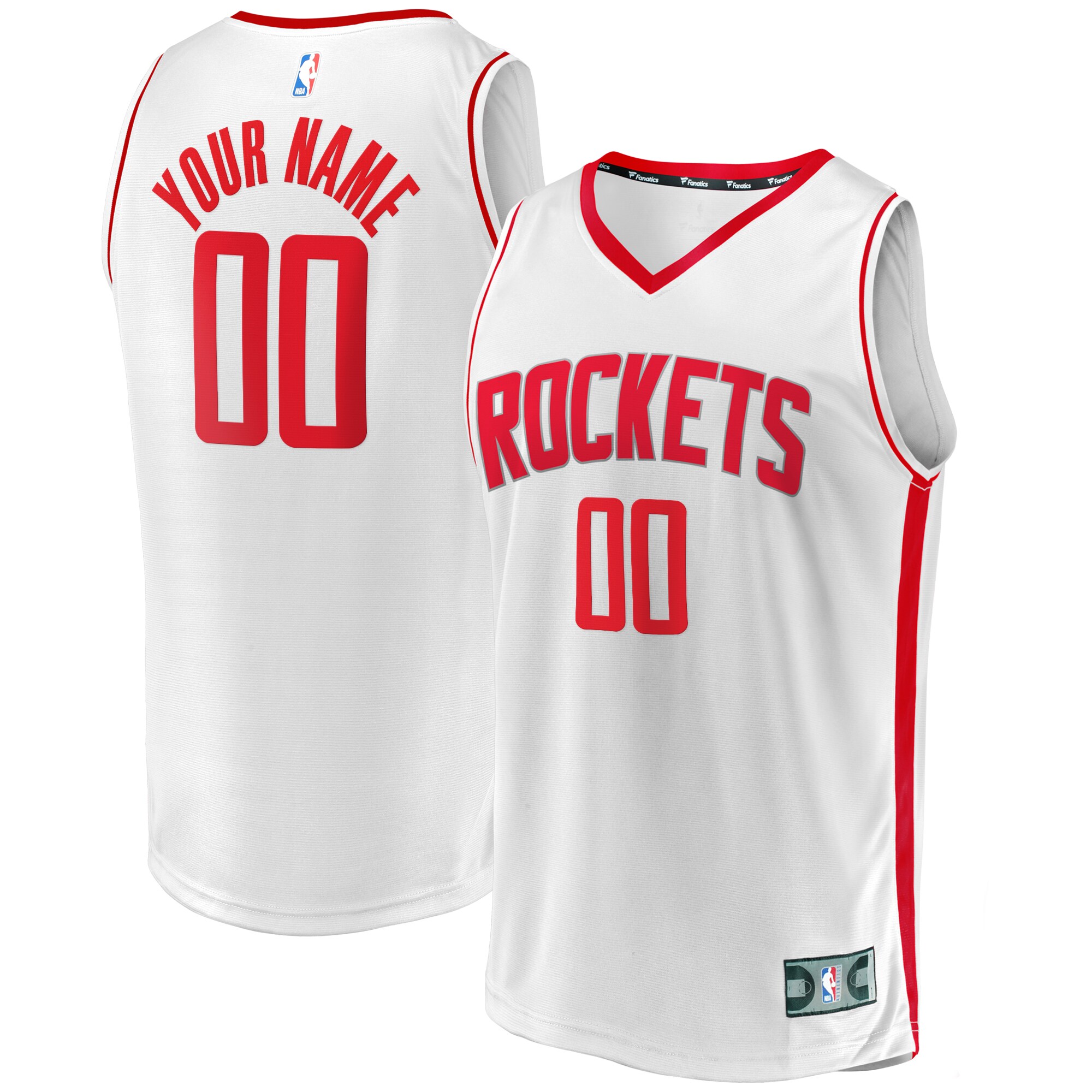 Houston Rockets Fanatics Fast Break Custom Replica Jersey - Association Edition - White
