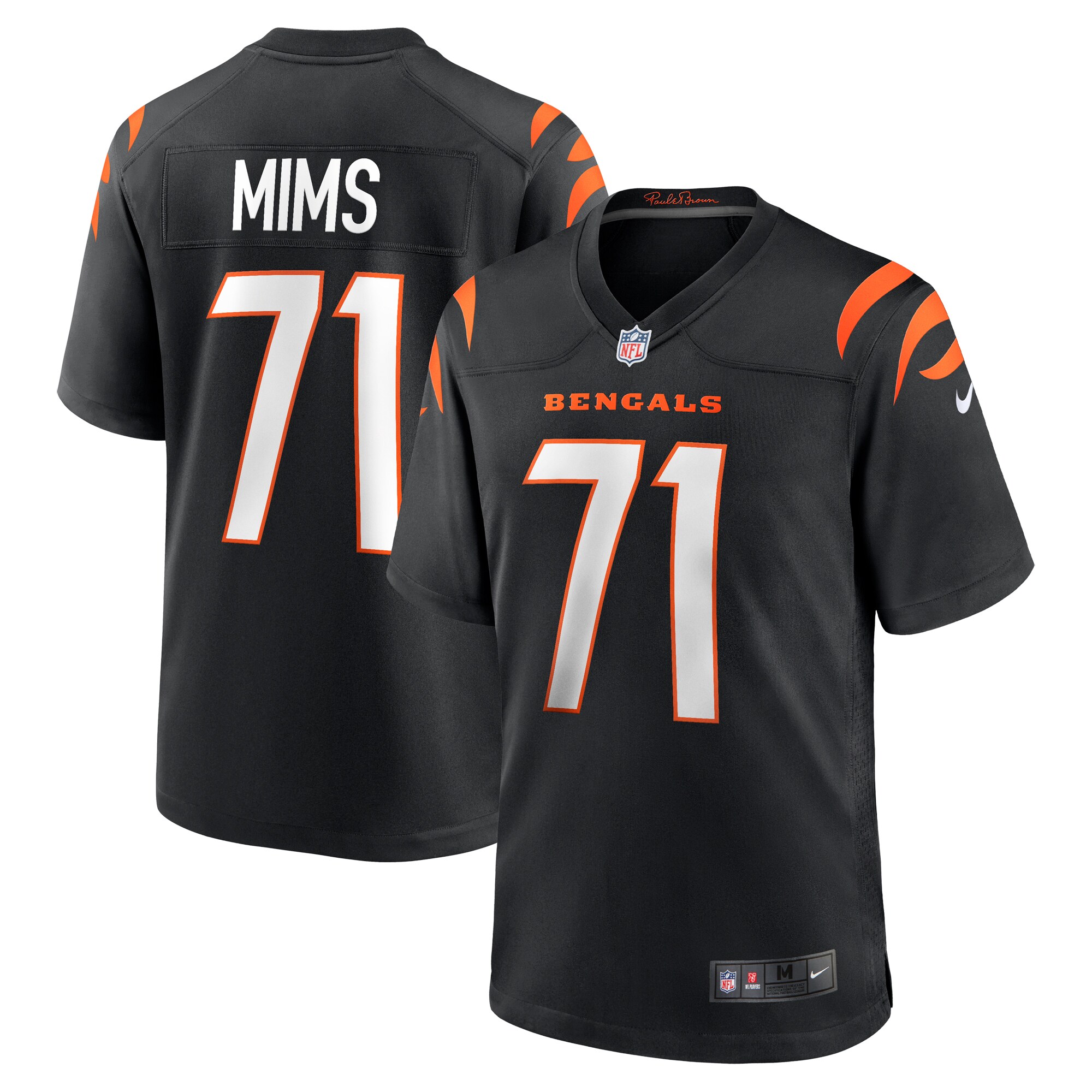 Amarius Mims Cincinnati Bengals  2024 NFL Draft First Round Pick Player Game Jersey - Black