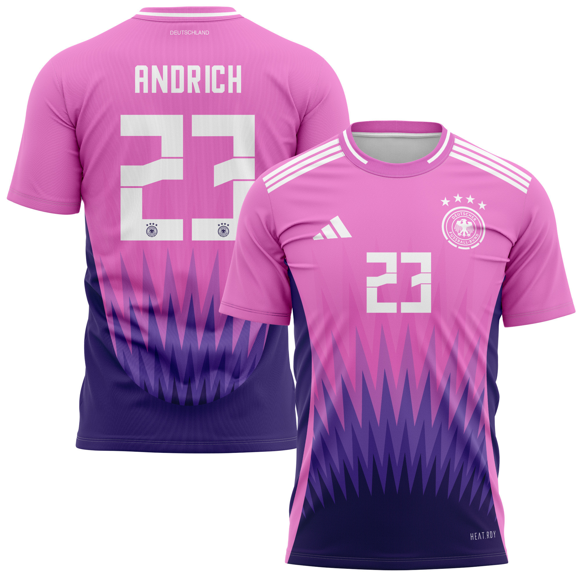 Robert Andrich 23 Germany National Team 2024 Away Kits AOP T-shirt - Purple