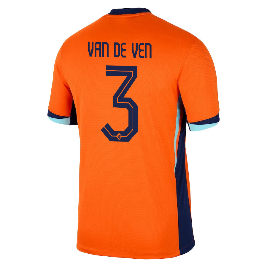 Micky van de Ven 3 Netherlands National Team 2024/25 Home Men Jersey - Orange
