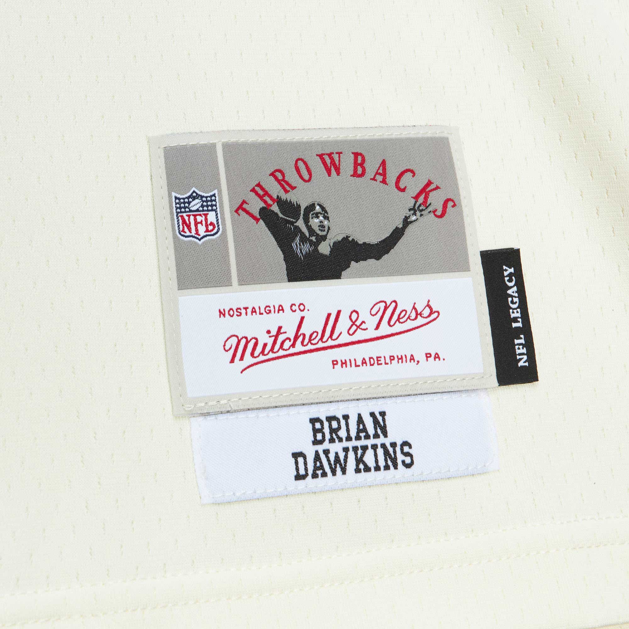Brian Dawkins Philadelphia Eagles Mitchell & Ness Chainstitch Legacy Jersey - Cream