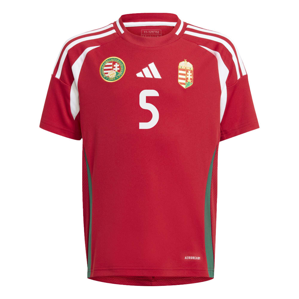 Botond Balogh 5 Hungary National Team 2024/25 Home YOUTH Jersey - Red