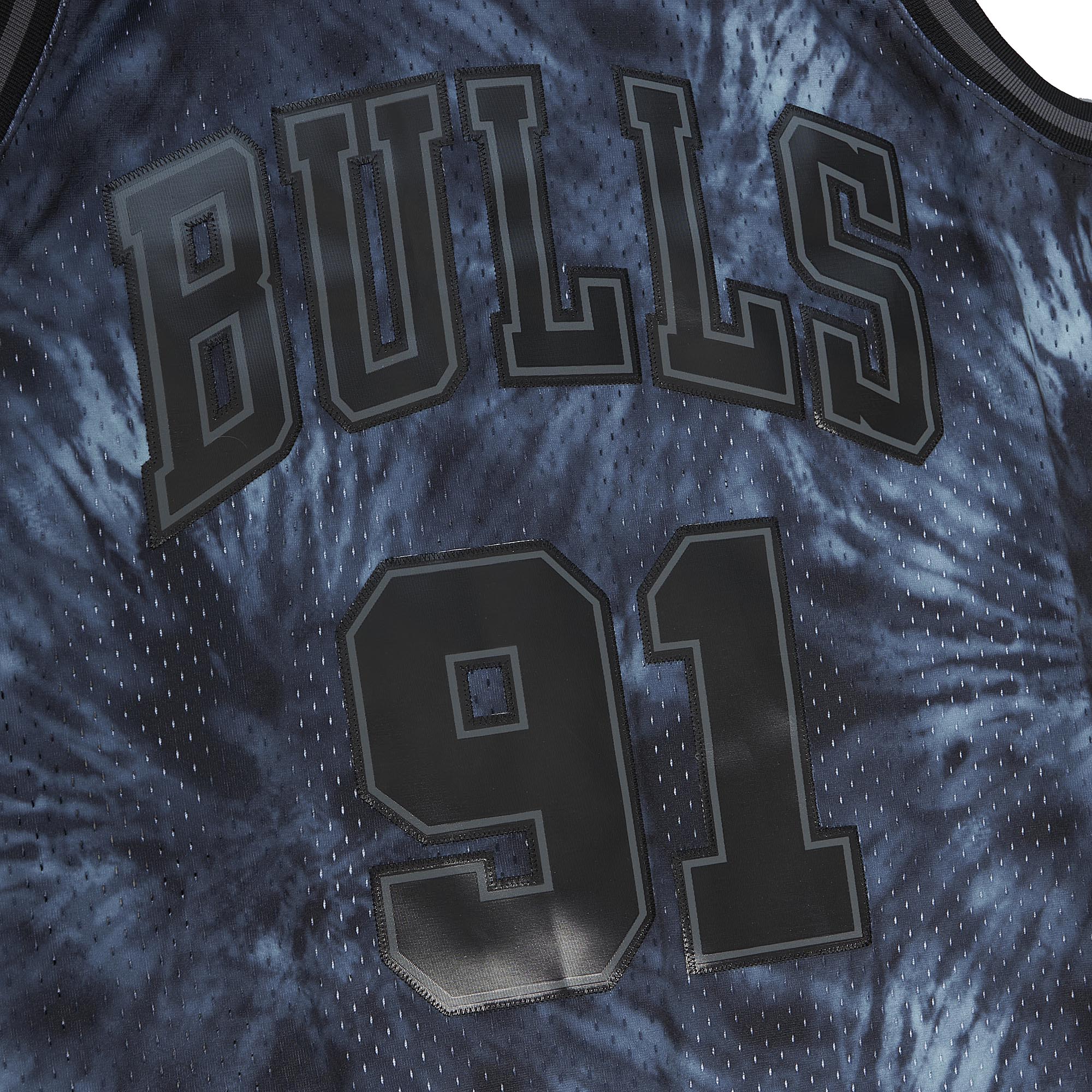 Dennis Rodman Chicago Bulls Mitchell & Ness Hardwood Classics 1995\/96 Tie-Dye Swingman Jersey - Black