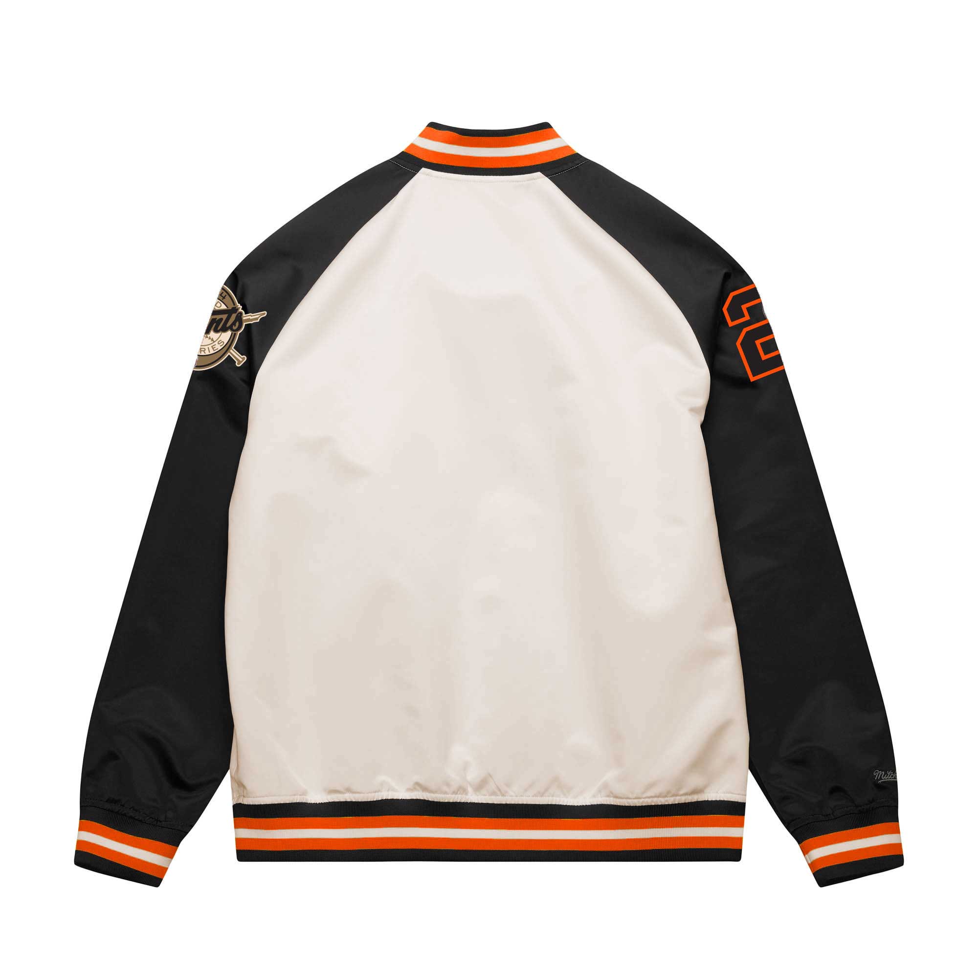 Willie Mays San Francisco Giants Mitchell & Ness Cooperstown Collection Legends Lightweight Satin Raglan Full-Snap Jacket - Cream\/Black