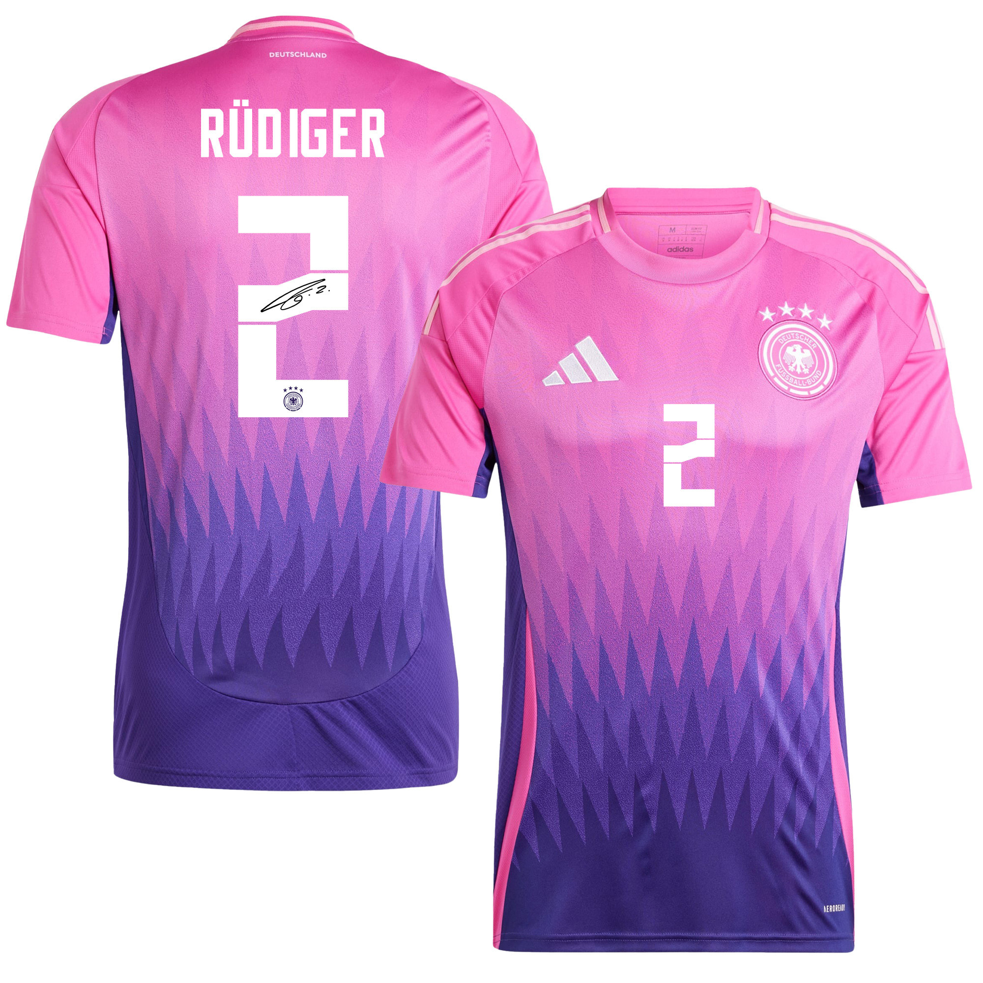 Antonio Rüdiger 2 Signed Germany National Team 2024/25 Away Jersey Autographed - Men