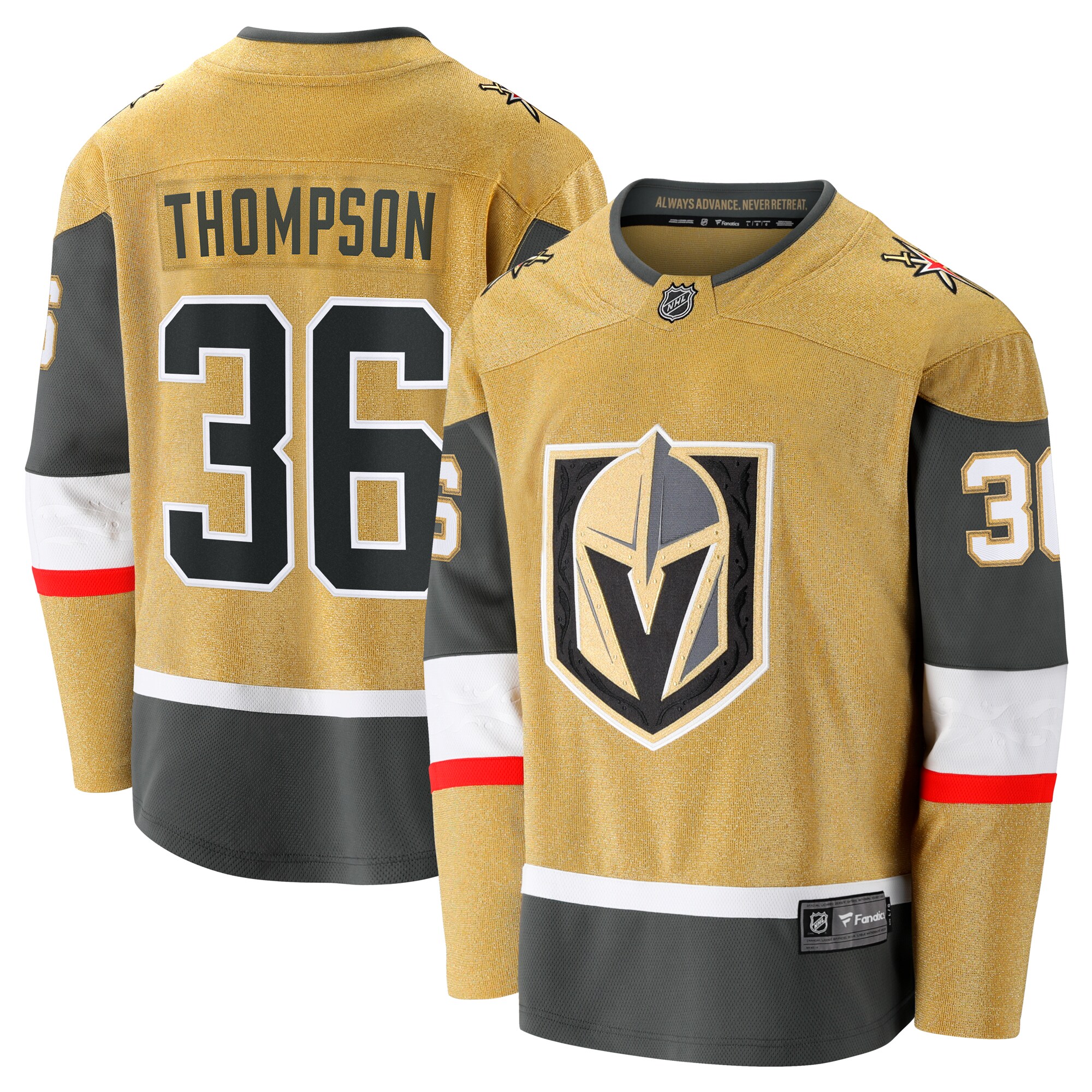 Logan Thompson Vegas Golden Knights Fanatics Home Premier Breakaway Player Jersey - Gold