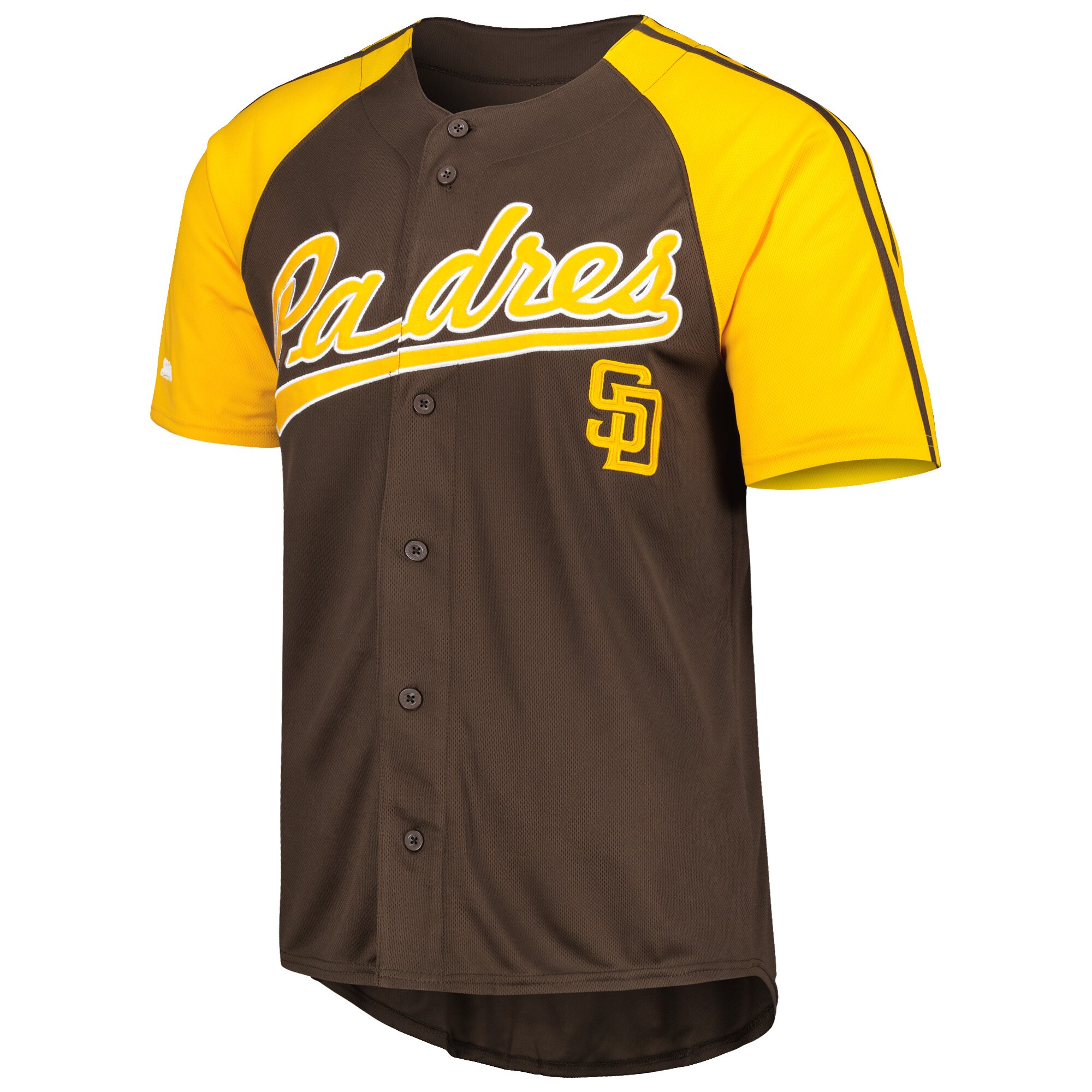 San Diego Padres Stitches Button-Down Raglan Fashion Jersey - Brown