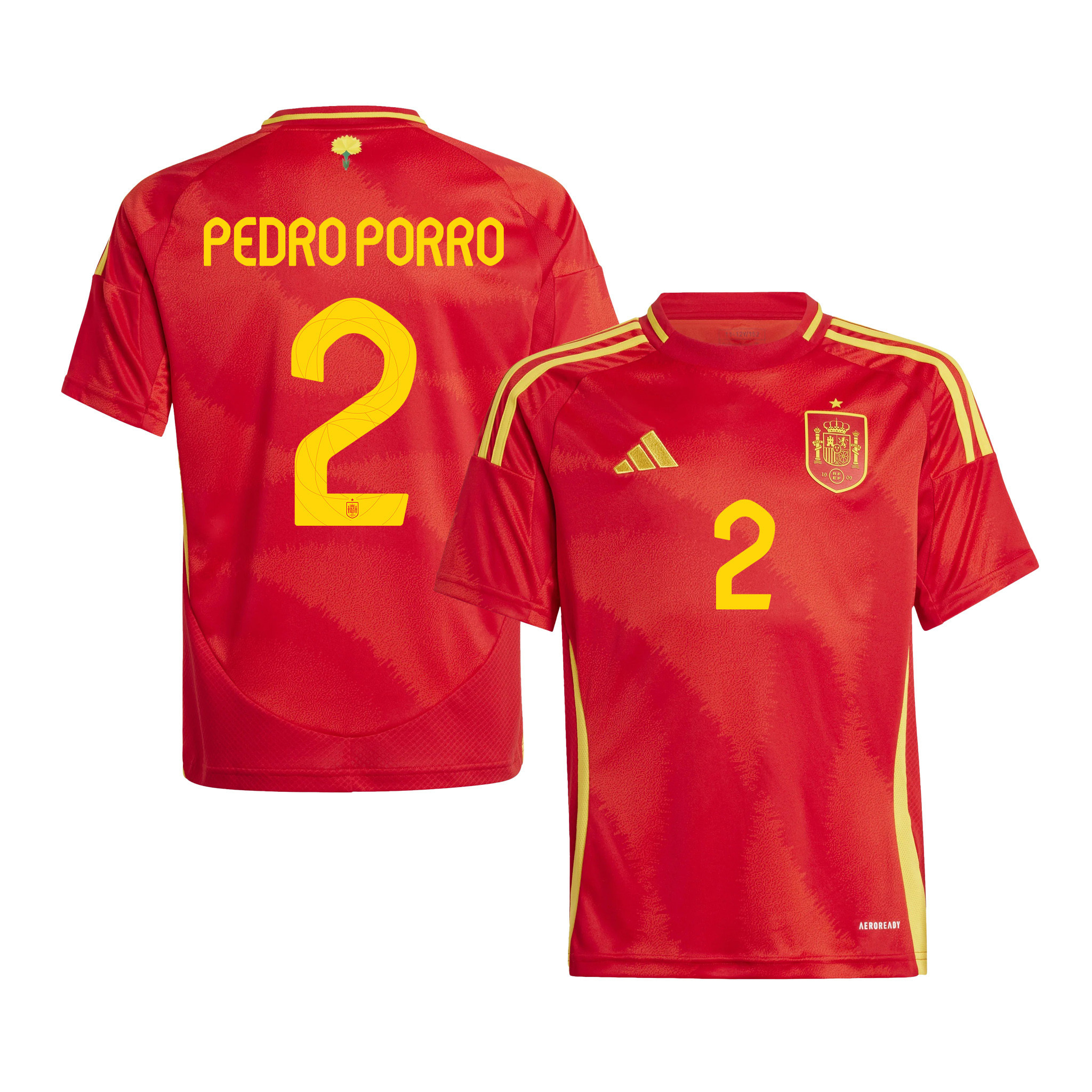 Pedro Porro 2 Spain National Team 2024 Home YOUTH Jersey - Red