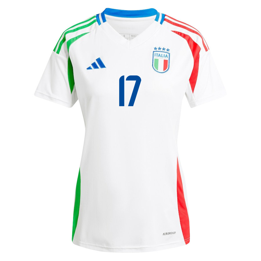 Gianluca Mancini 17 Italy National Team 2024/25 Away Women Jersey - White