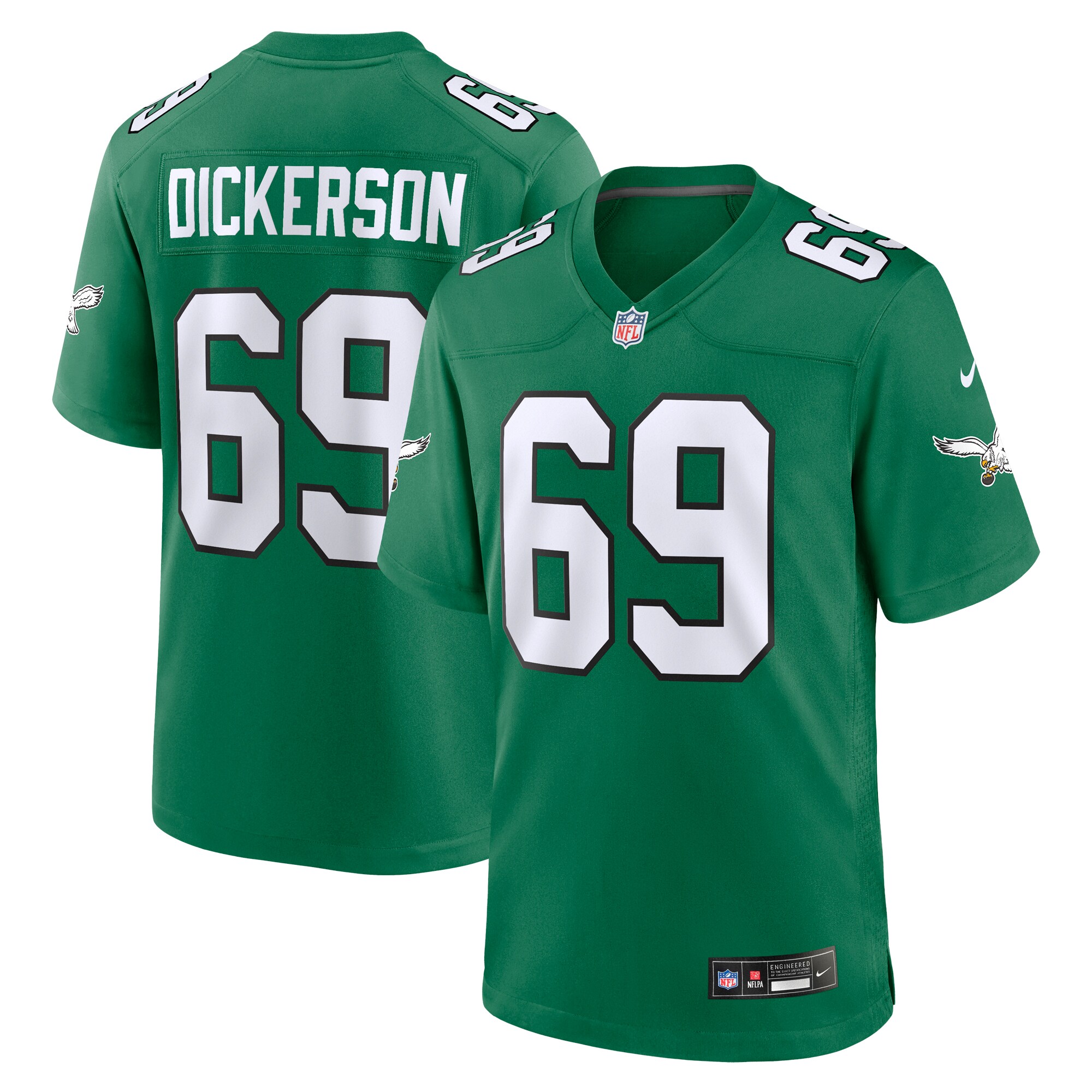 Landon Dickerson Philadelphia Eagles  Alternate Game Jersey - Kelly Green
