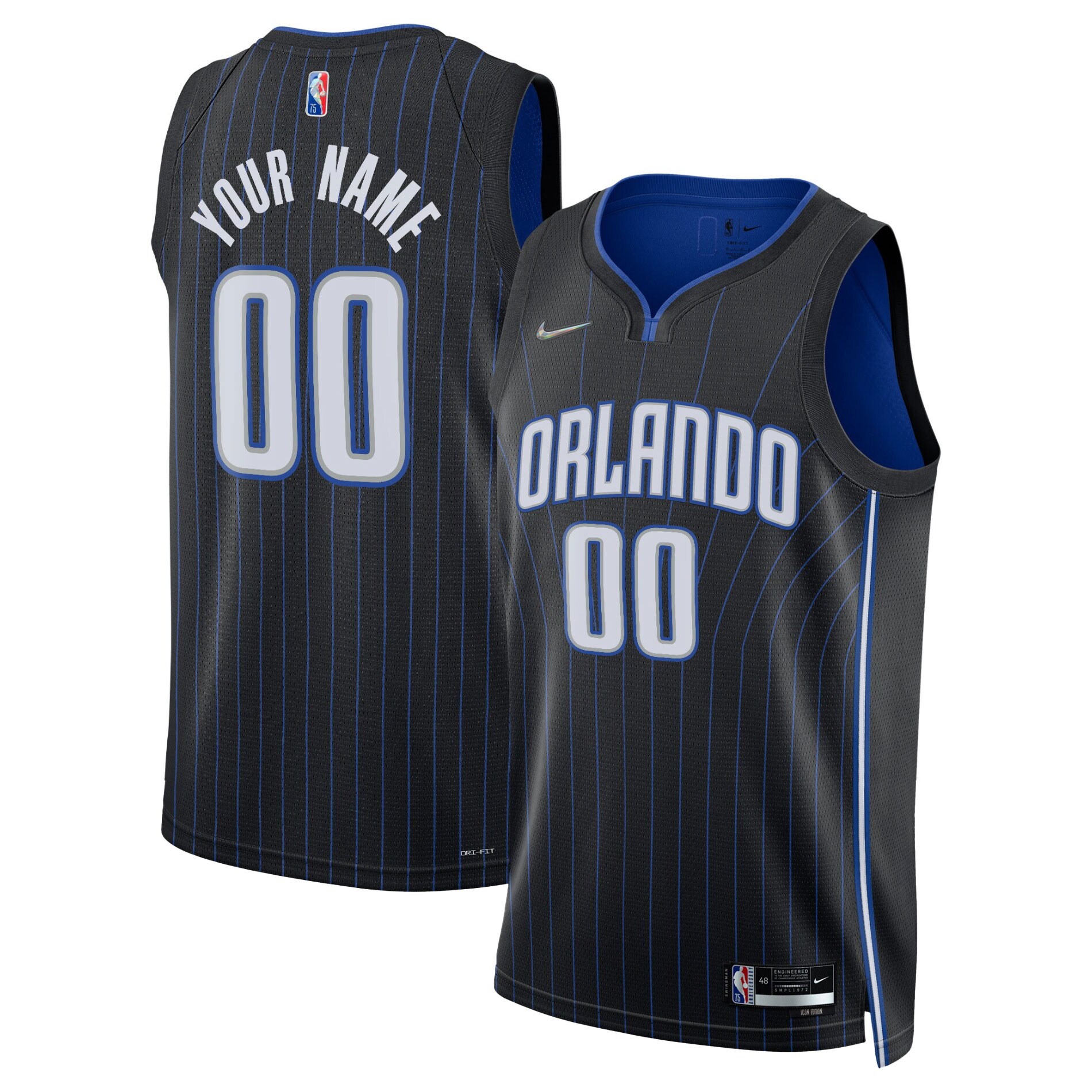 Orlando Magic  2021\/22 Diamond Swingman Custom Jersey - Icon Edition - Black
