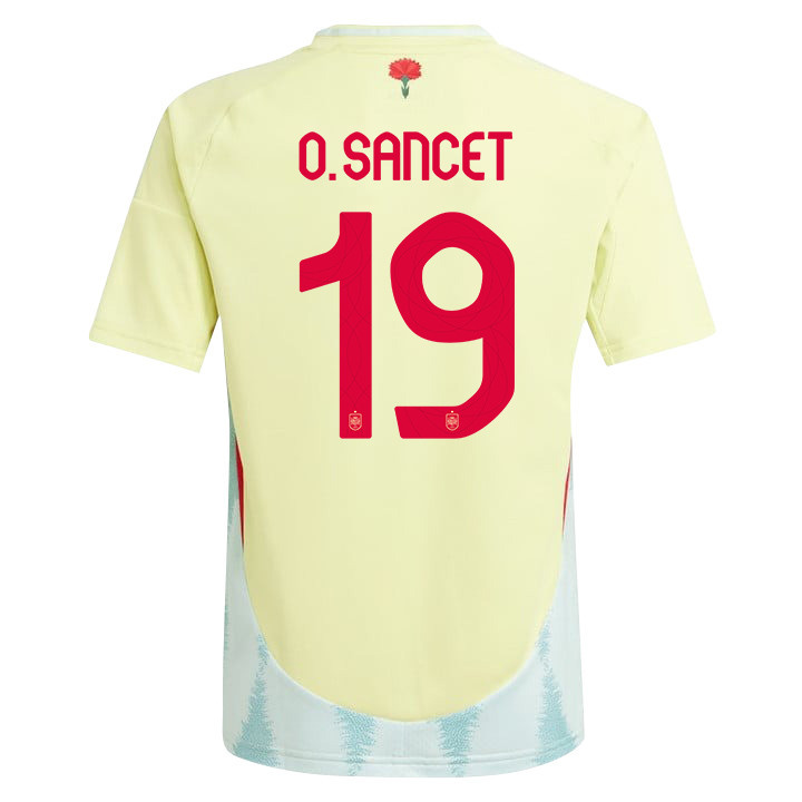Oihan Sancet 19 Spain National Team 2024 Away YOUTH Jersey - Yellow