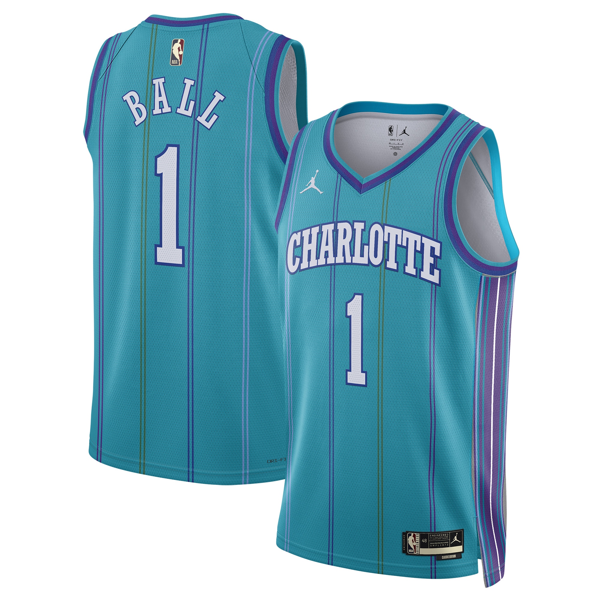 LaMelo Ball Charlotte Hornets Jordan Brand Unisex 2023\/24 Swingman Replica Jersey - Classic Edition - Teal
