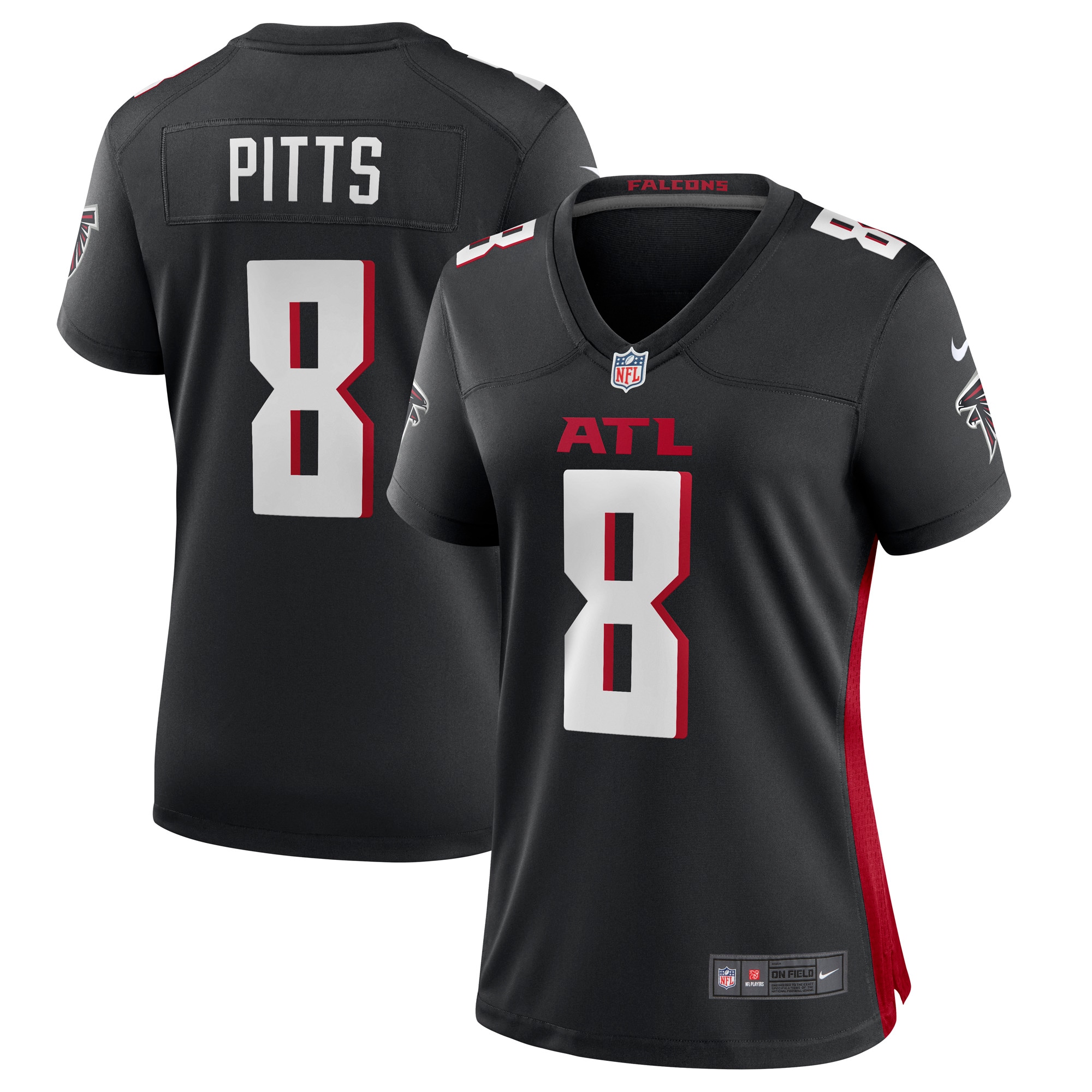 Kyle Pitts Atlanta Falcons  Women's 2021 NFL Draft First Round Pick Player Game Jersey - Black
