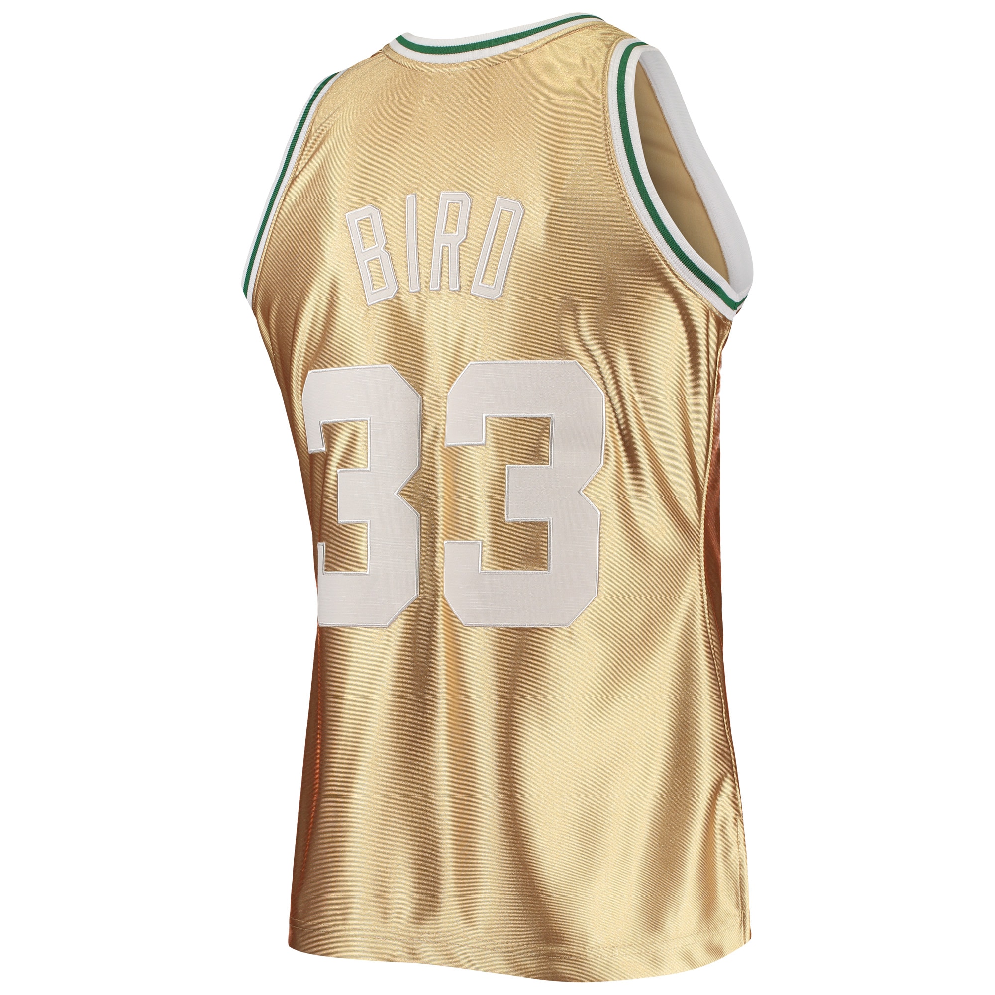 Larry Bird Boston Celtics Mitchell & Ness 75th Anniversary 1985\/86 Hardwood Classics Swingman Jersey - Gold