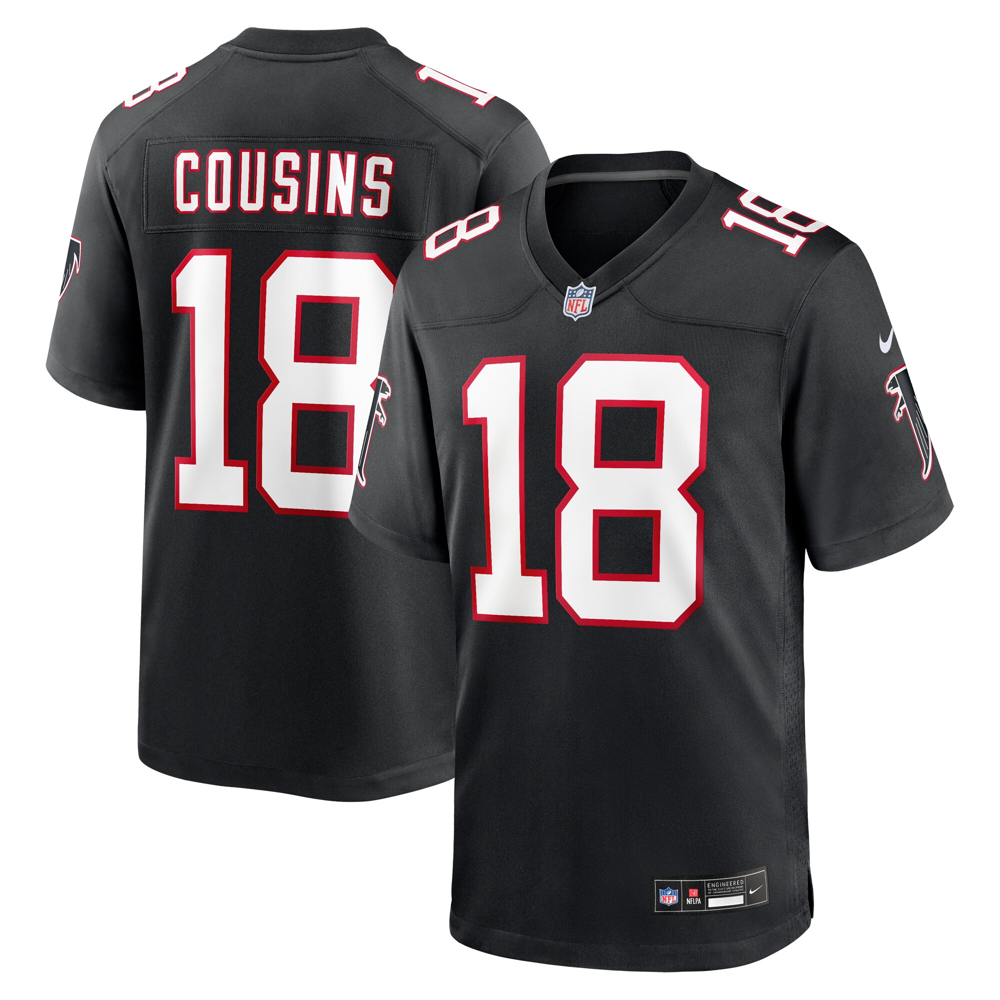 Kirk Cousins Atlanta Falcons  Alternate Game Player Jersey - Black