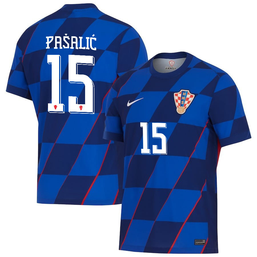 Mario Pašalić 15 Croatia National Team 2024 Away Men Jersey - Blue