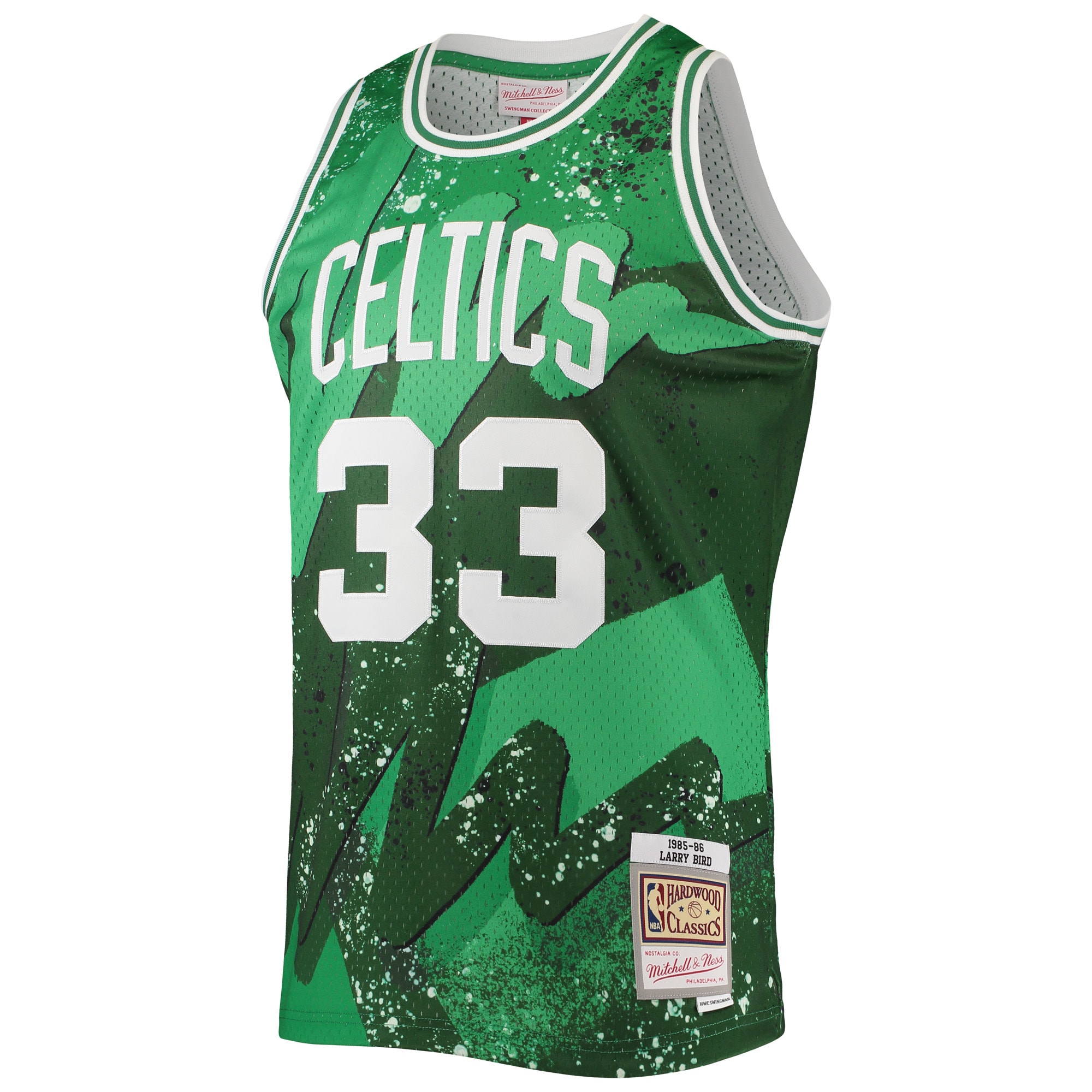 Larry Bird Boston Celtics Mitchell & Ness Hardwood Classics 1985\/86 Hyper Hoops Swingman Jersey - Kelly Green