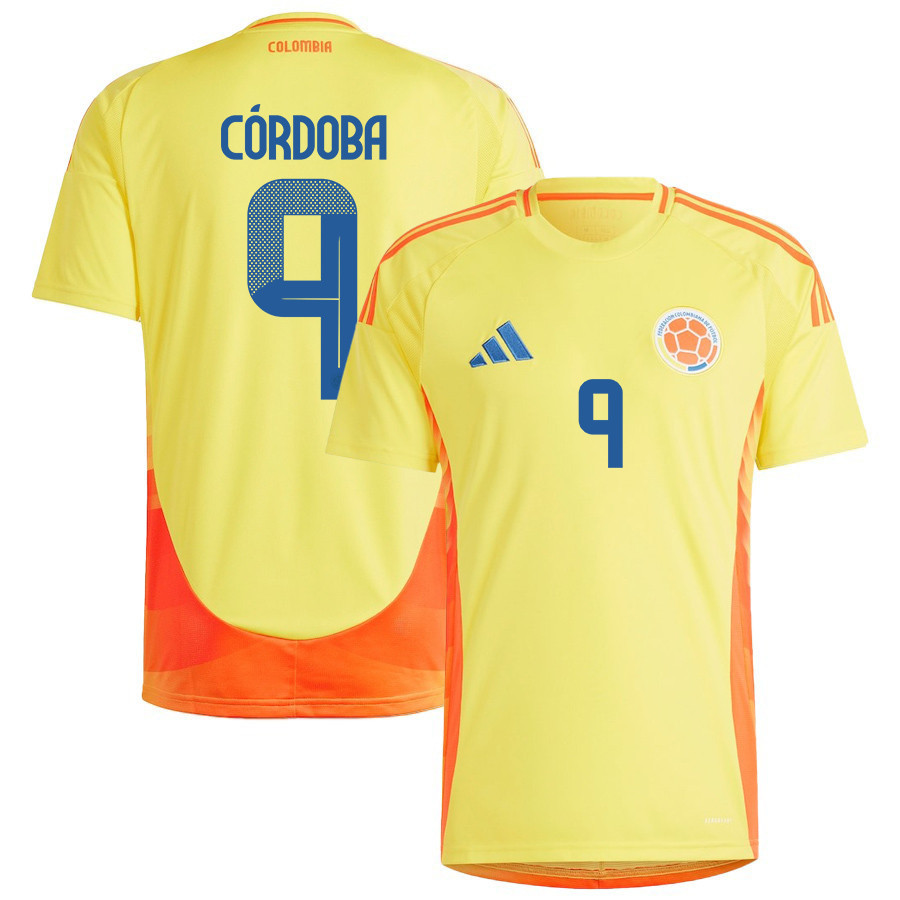 Jhon Córdoba 9 Colombia National Team 2024/25 Home Men Jersey - Yellow