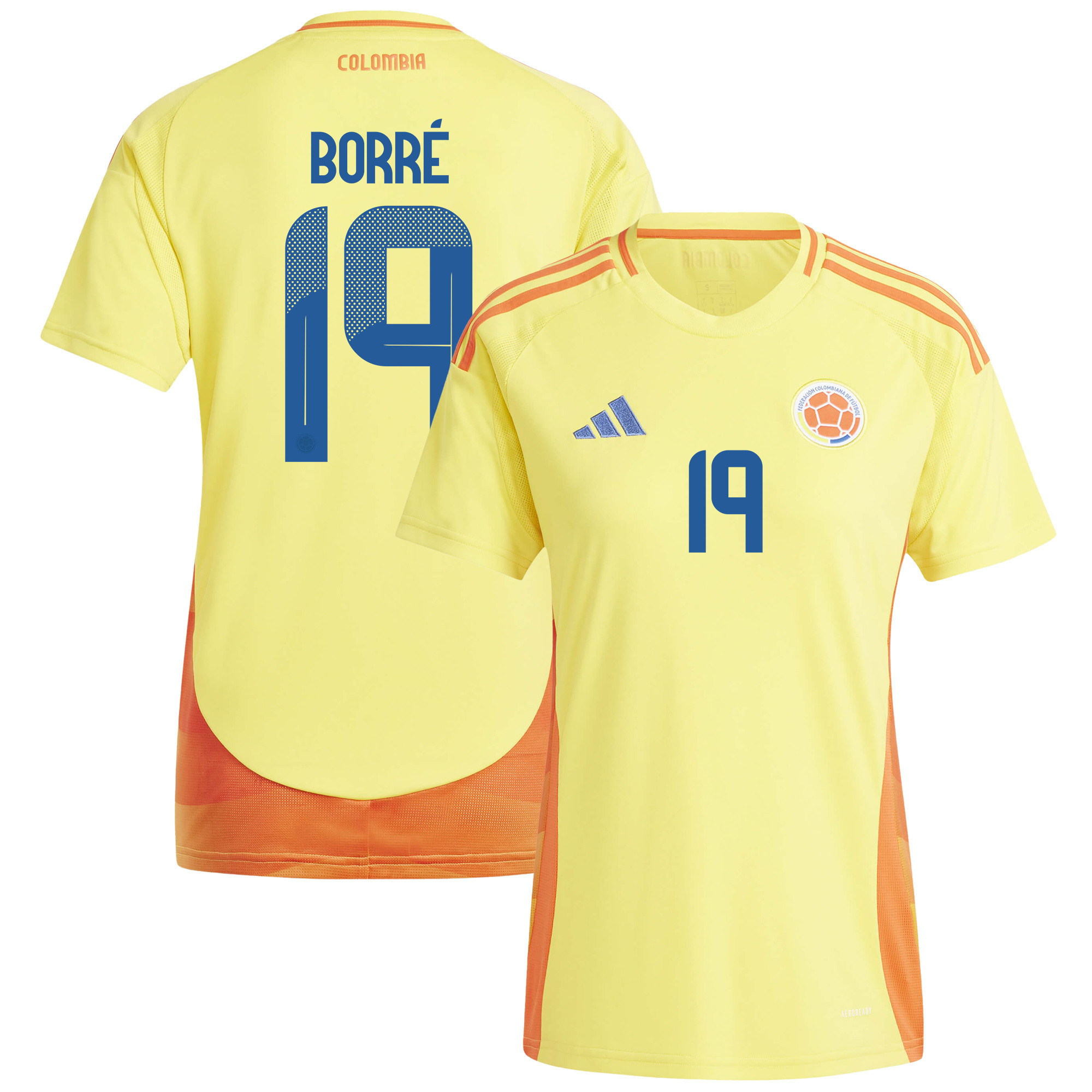 Rafael Borré 19 Colombia National Team 2024/25 Home Women Jersey - Yellow