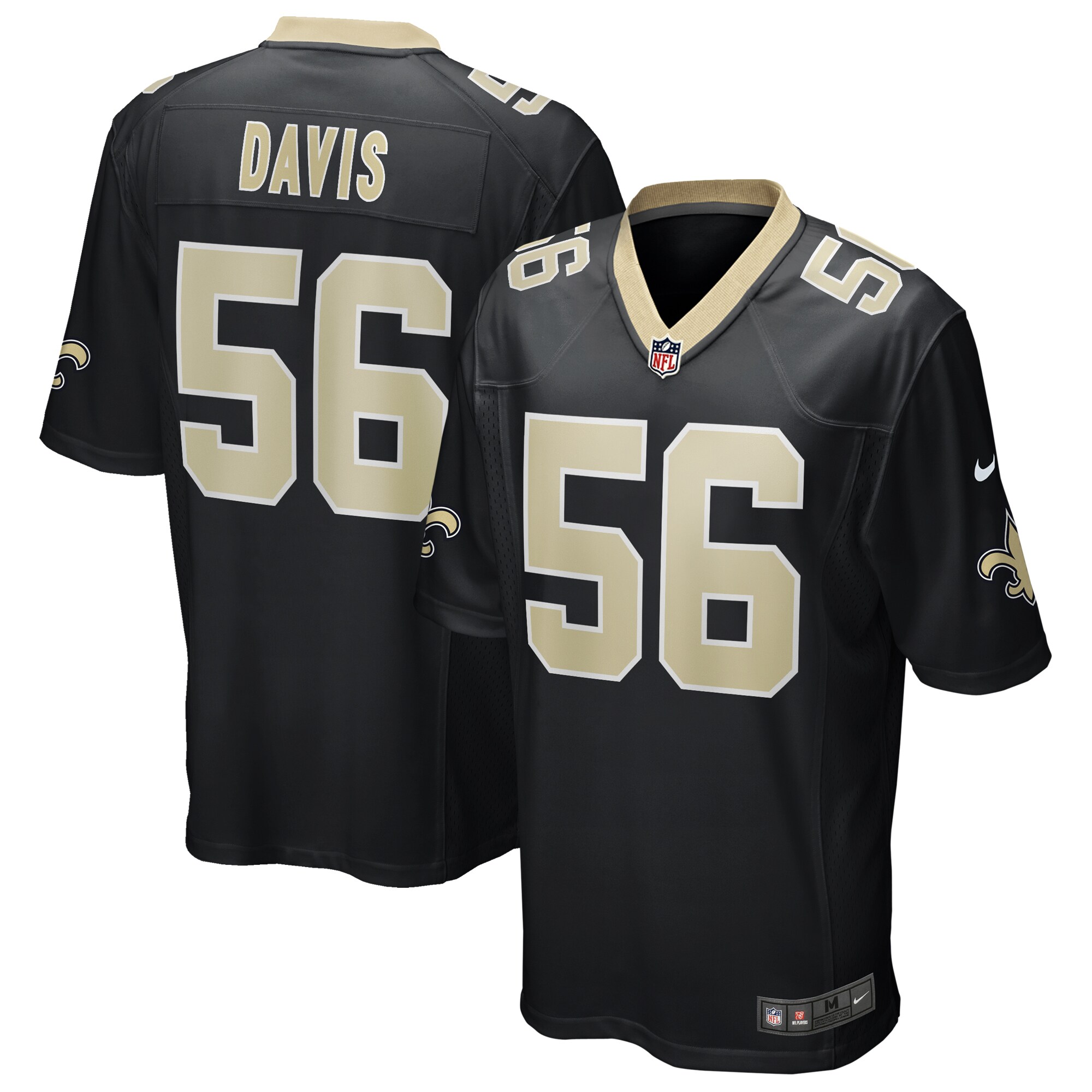 Demario Davis New Orleans Saints  Game Jersey - Black