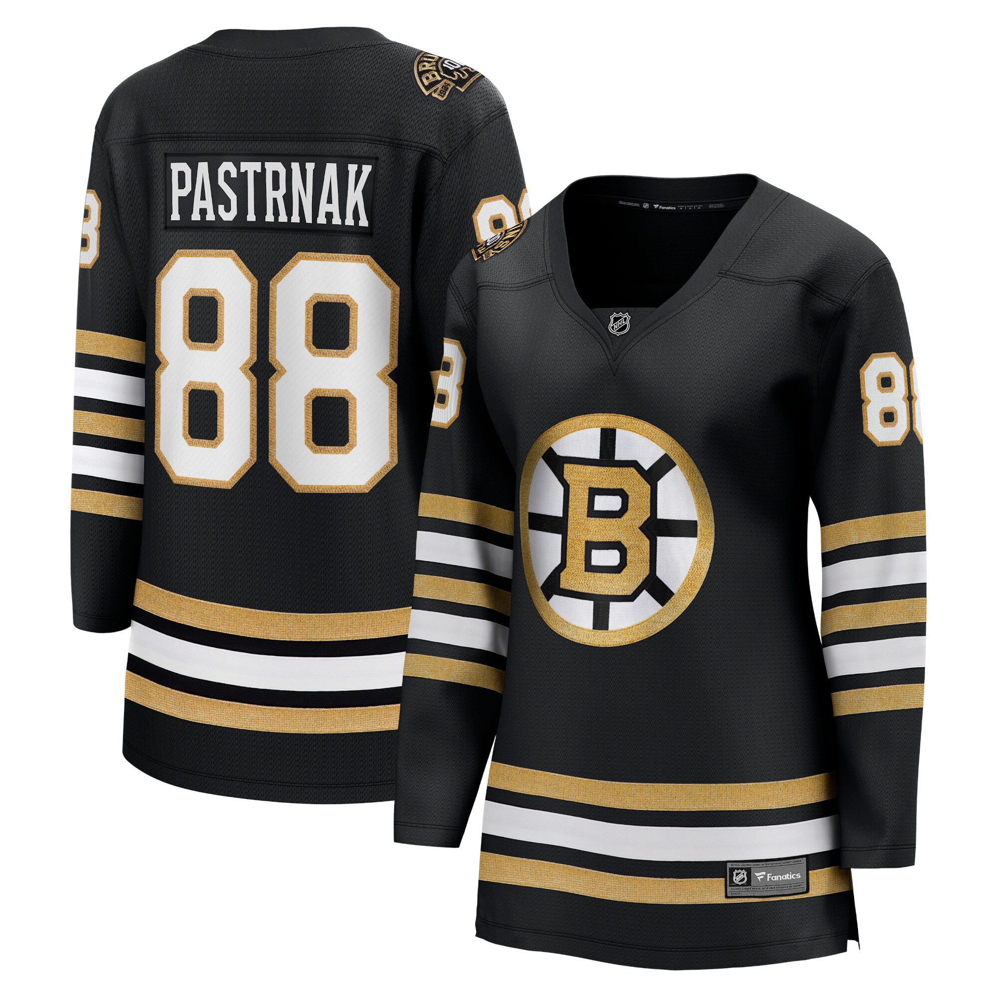 David Pastrnak Boston Bruins Fanatics Women's 100th Anniversary Premier Breakaway Player Jersey - Black