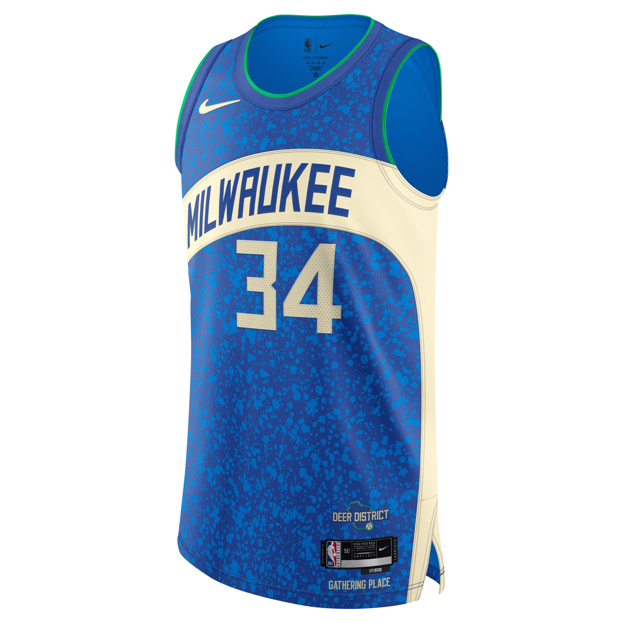 Giannis Antetokounmpo Milwaukee Bucks  Authentic Jersey - City Edition - Blue