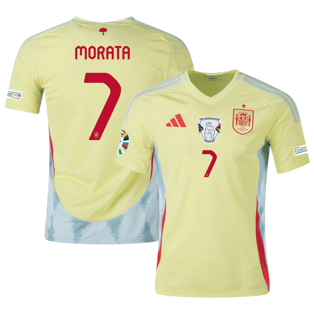 Álvaro Morata 7 Spain National Team 2024 Away Men Jersey - Yellow