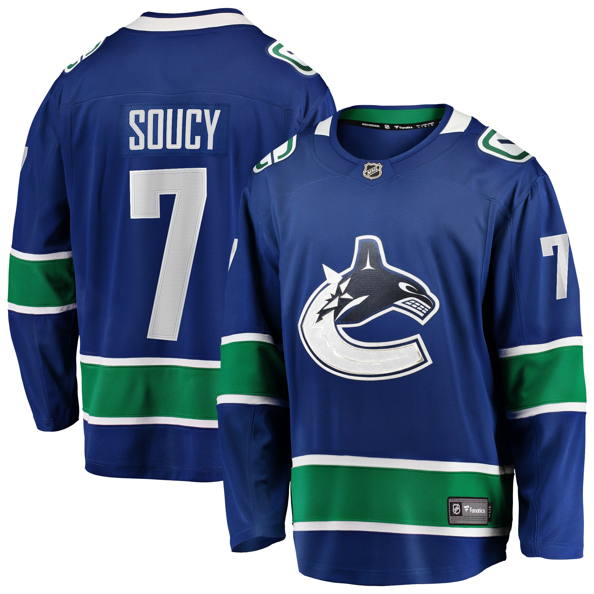 Carson Soucy Vancouver Canucks Fanatics Home Premier Breakaway Player Jersey - Blue