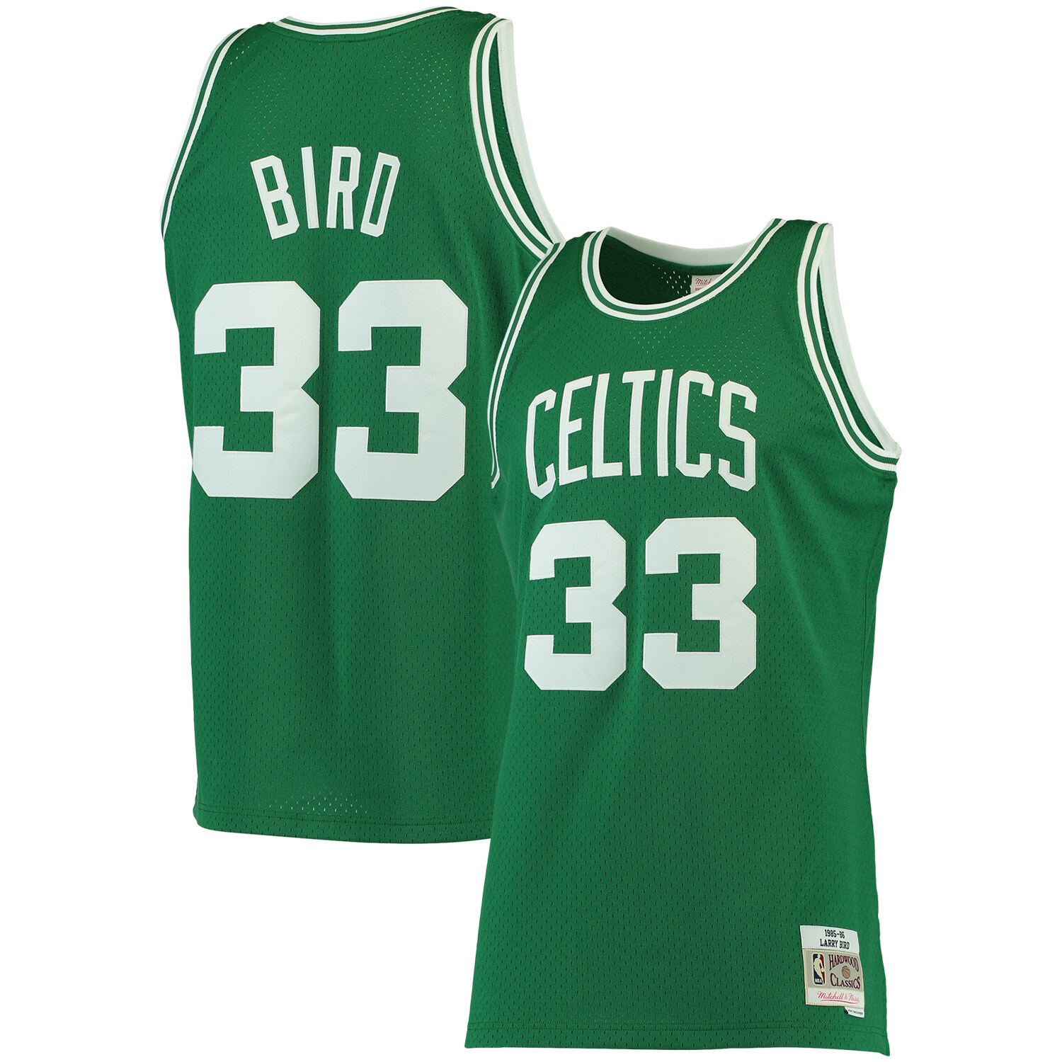Larry Bird Boston Celtics Mitchell & Ness 1985\/86 Big & Tall Hardwood Classics Swingman Jersey - Kelly Green