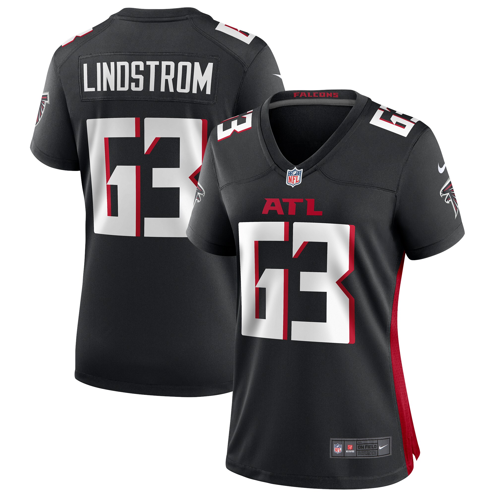 Chris Lindstrom Atlanta Falcons  Women's Game Jersey - Black