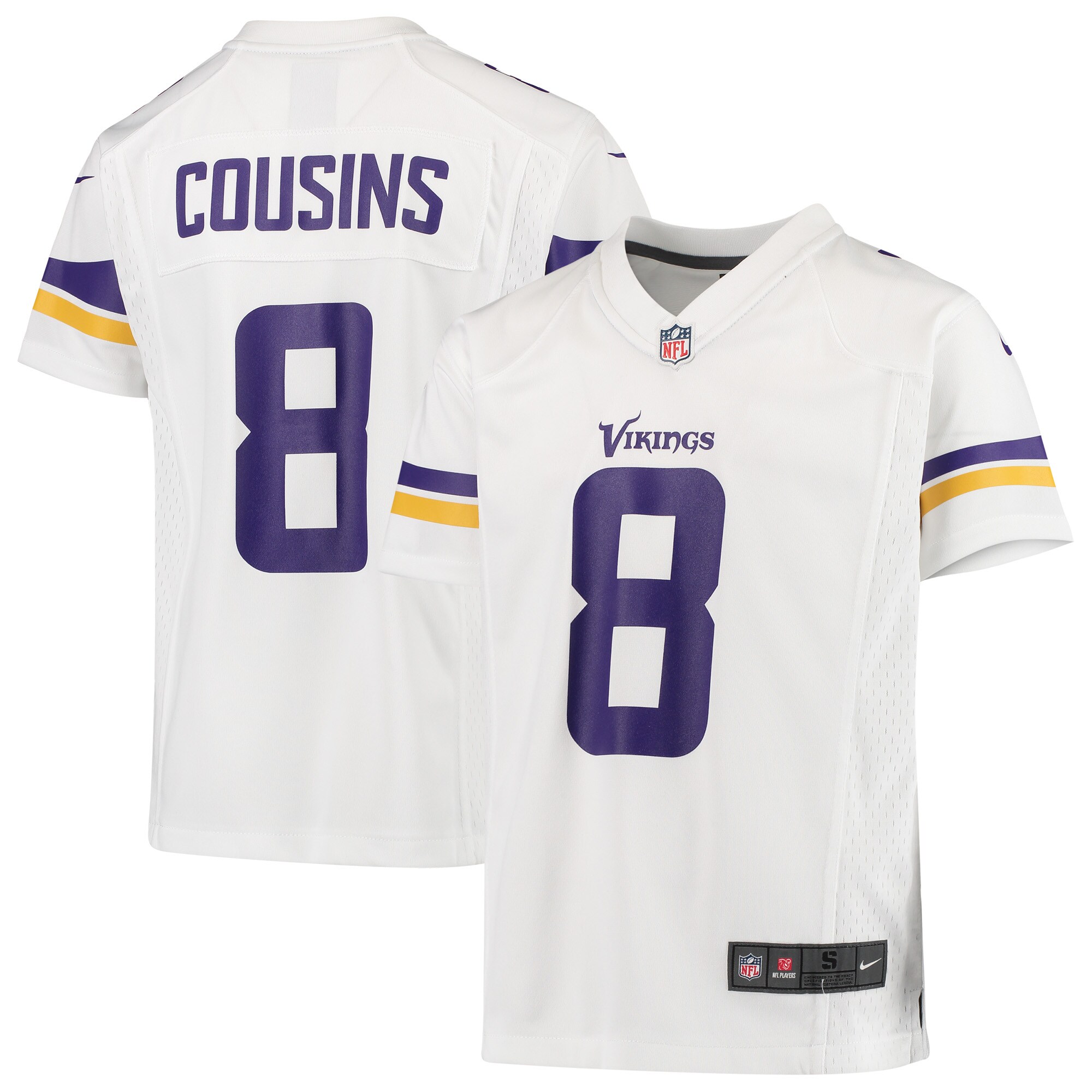 Kirk Cousins Minnesota Vikings  Youth Game Jersey - White