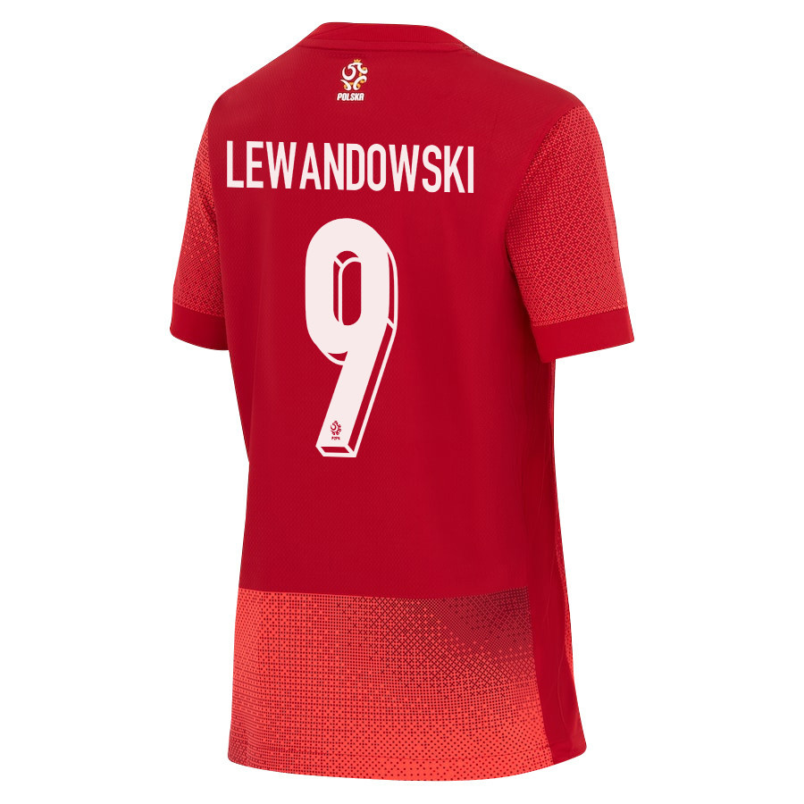 Robert Lewandowski 9 Poland National Team 2024/25 Away YOUTH Jersey - Red