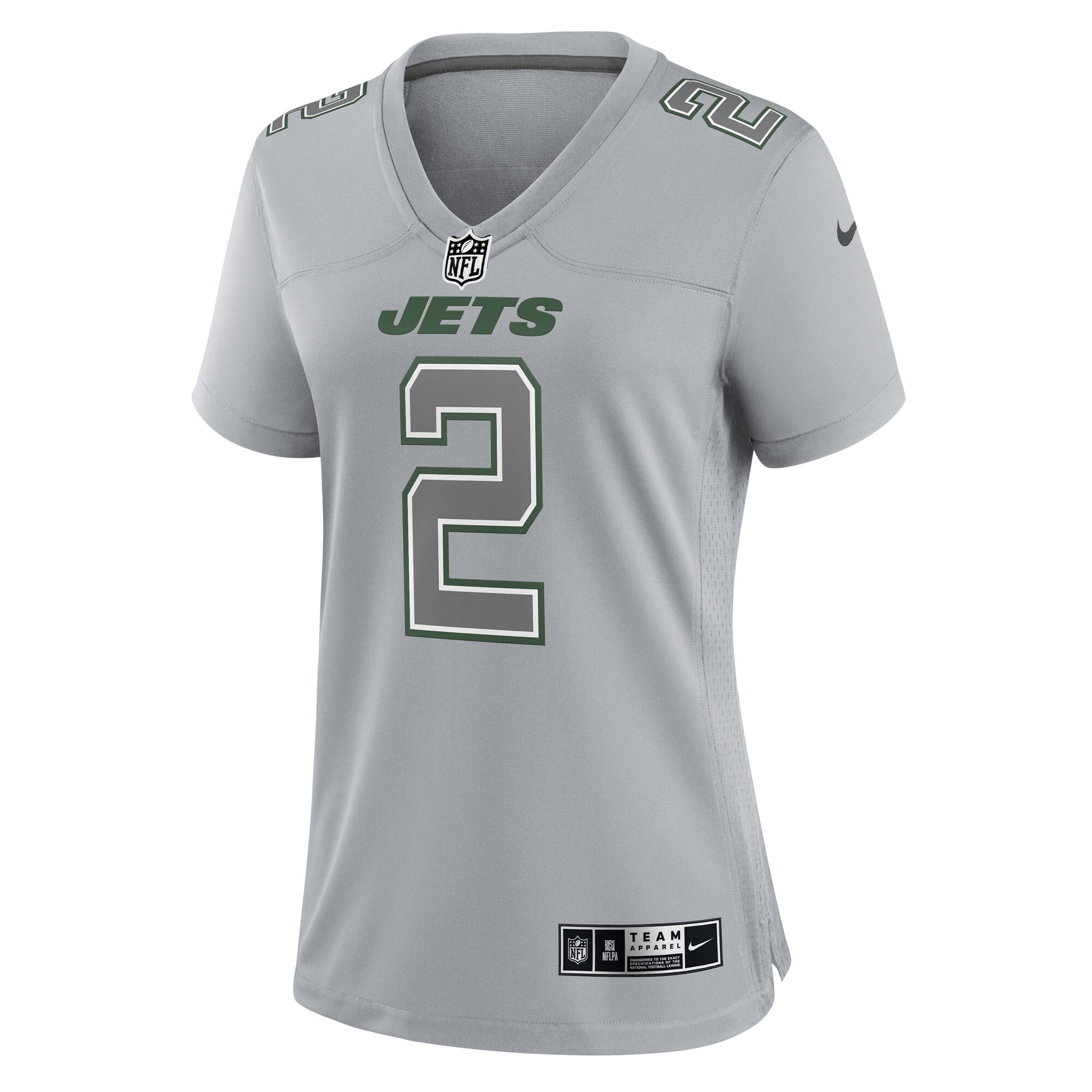 Zach Wilson New York Jets  Women's Atmosphere Fashion Game Jersey - Gray