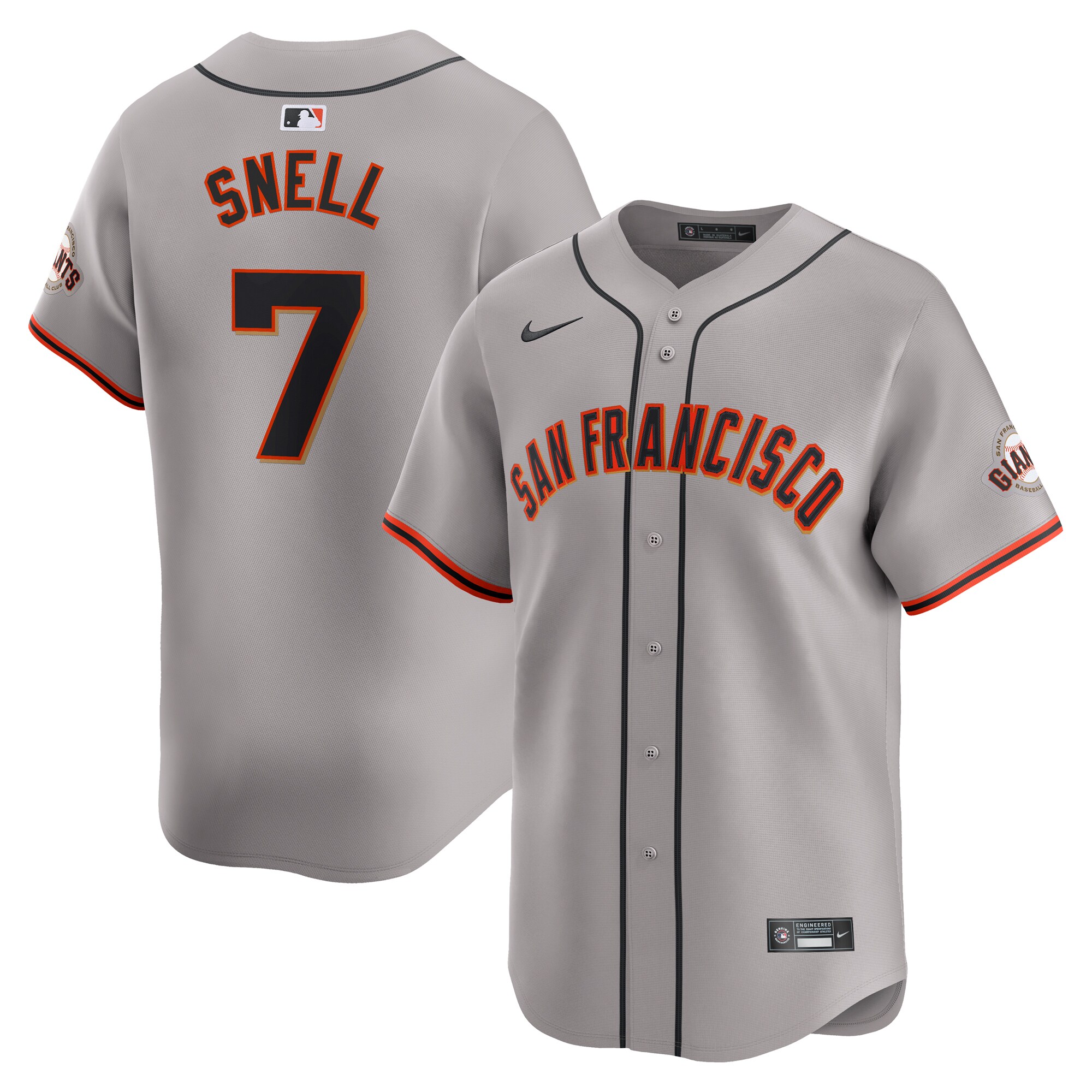 Blake Snell San Francisco Giants  Away Limited Jersey - Gray