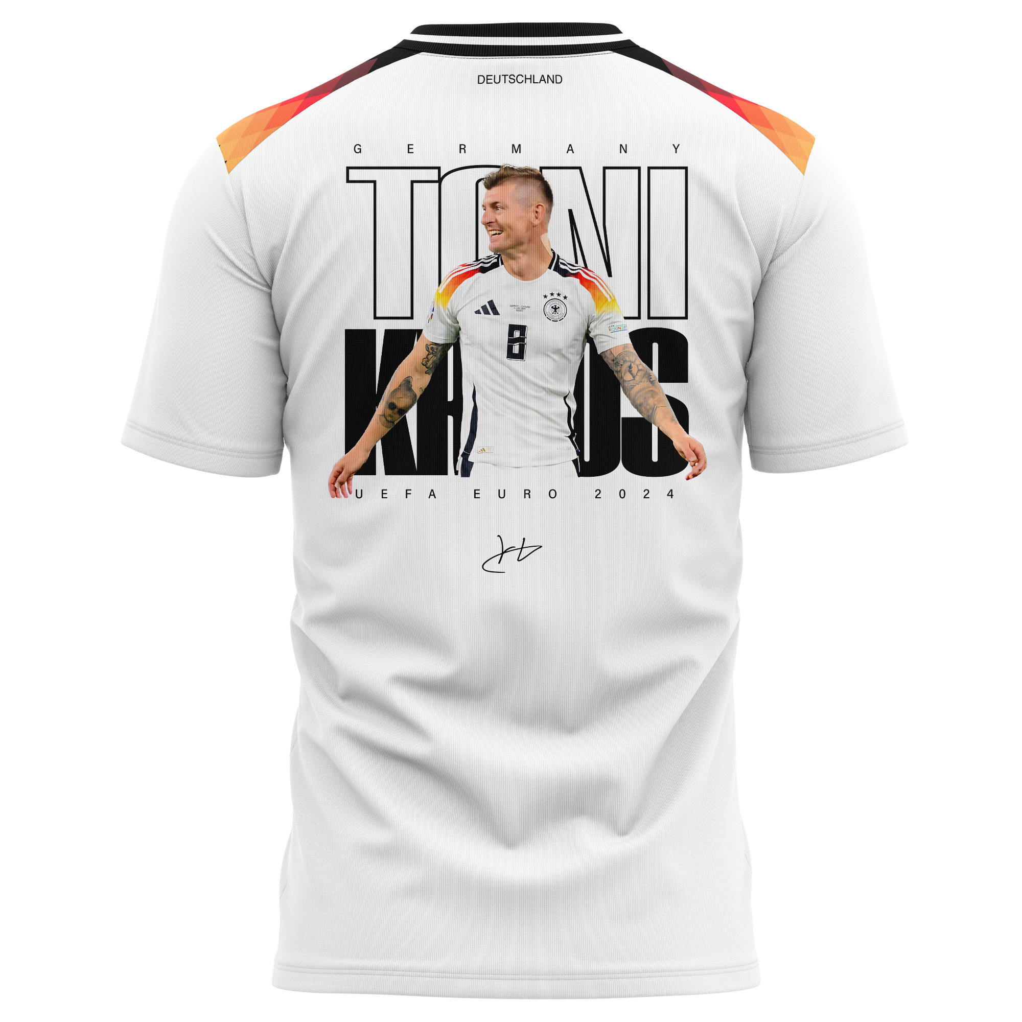 Toni Kroos 8 Signed Legacy Germany National Team 2024 Home Kits AOP T-shirt - White