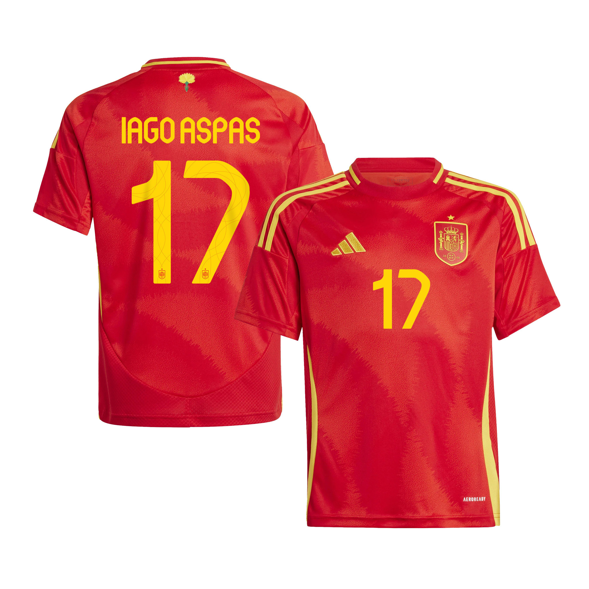 Iago Aspas 17 Spain National Team 2024 Home YOUTH Jersey - Red