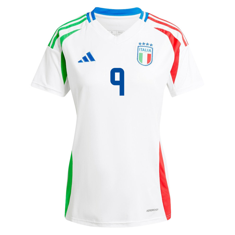 Gianluca Scamacca 9 Italy National Team 2024/25 Away Women Jersey - White