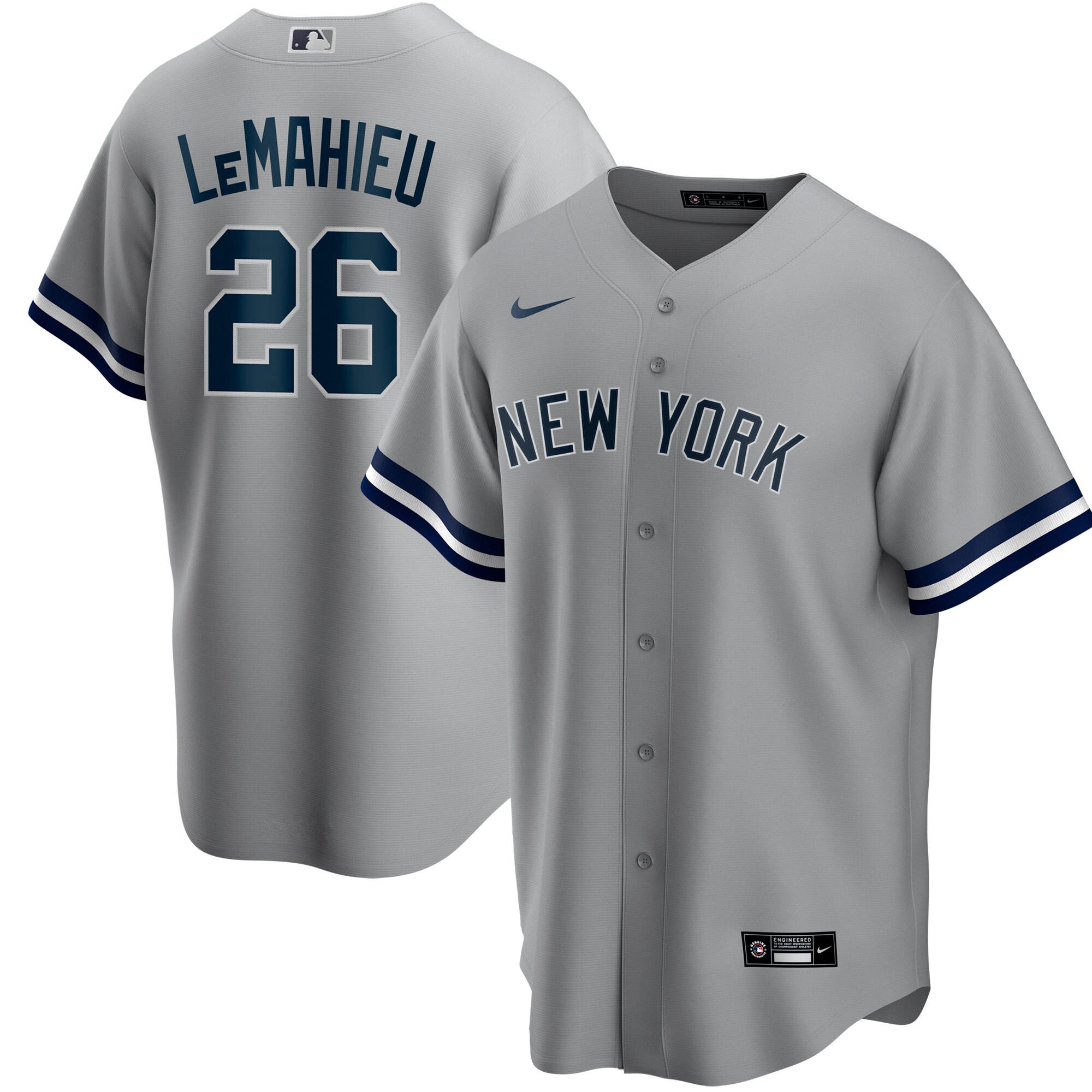 DJ LeMahieu New York Yankees  Road Replica Player Jersey - Gray