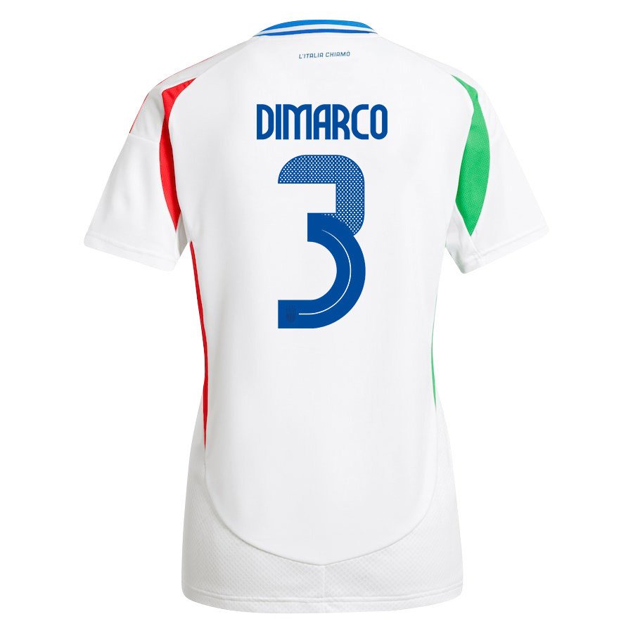 Federico Dimarco 3 Italy National Team 2024/25 Away Women Jersey - White