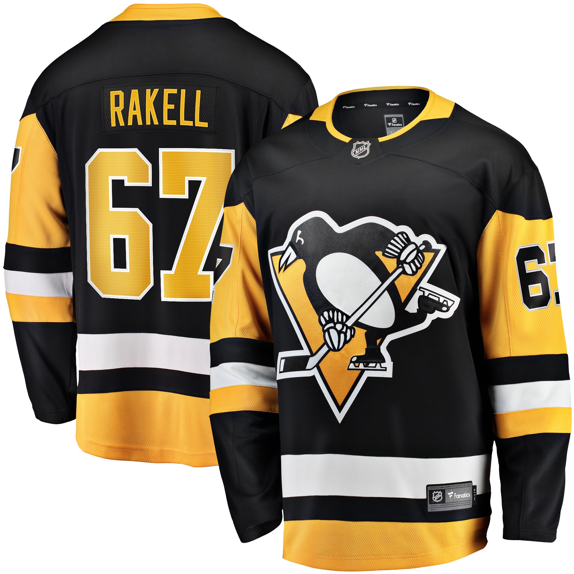 Rickard Rakell Pittsburgh Penguins Fanatics Home Breakaway Player Jersey - Black