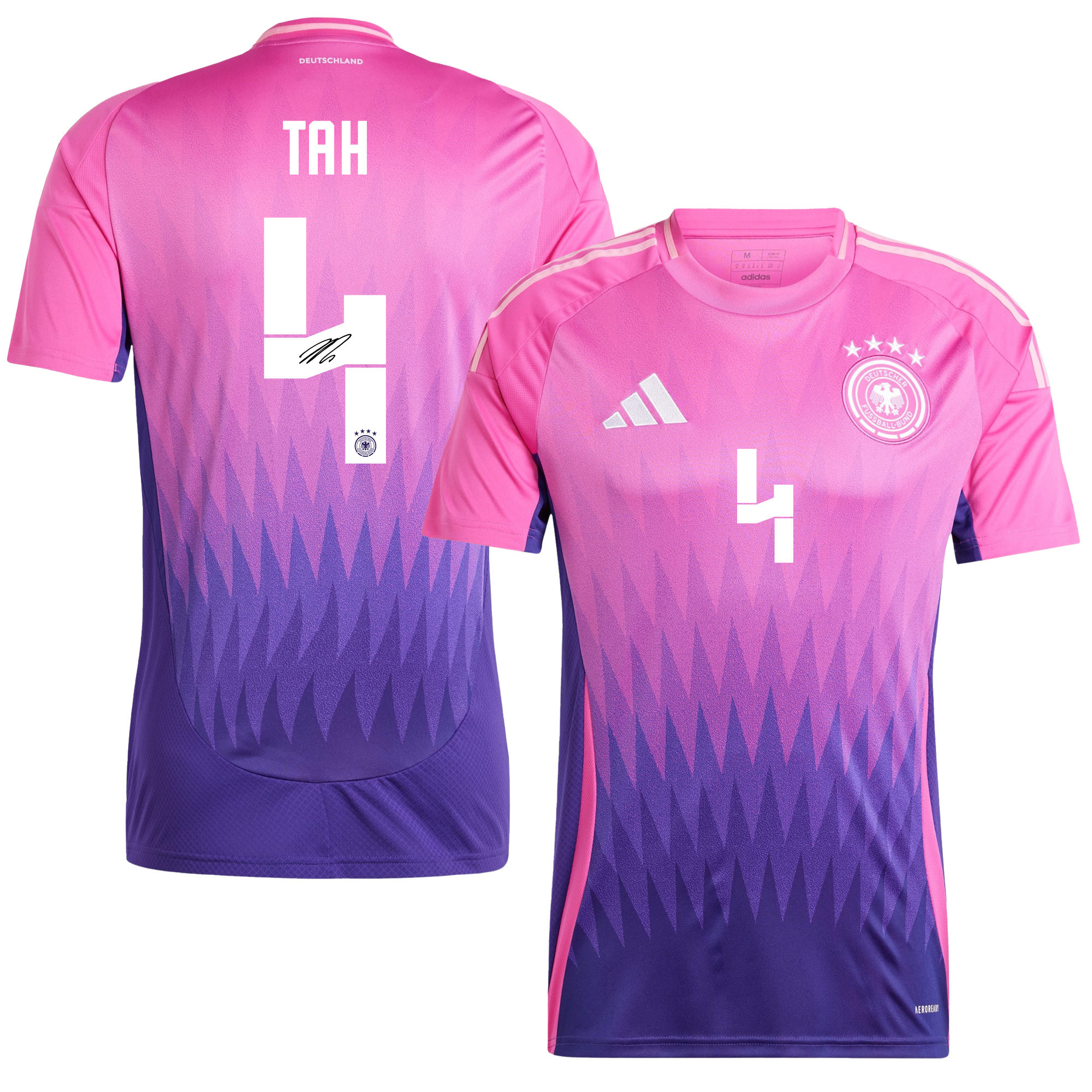 Jonathan Tah 4 Signed Germany National Team 2024/25 Away Jersey Autographed - Men