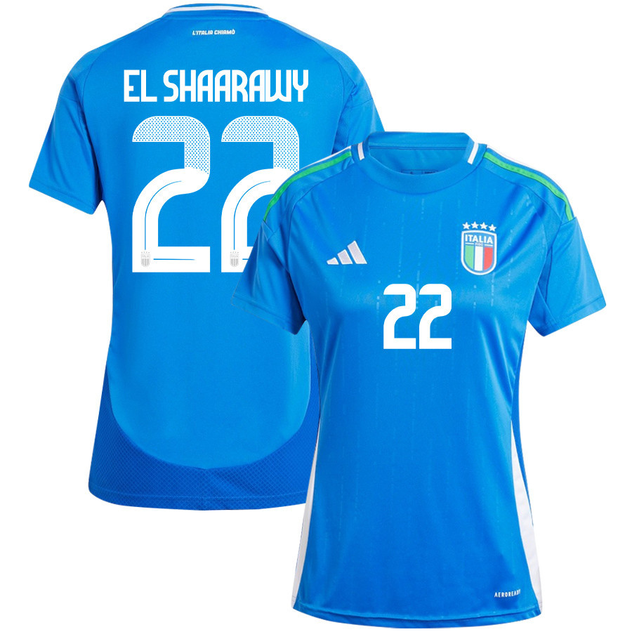 Stephan El Shaarawy 22 Italy National Team 2024/25 Home Women Jersey - Blue