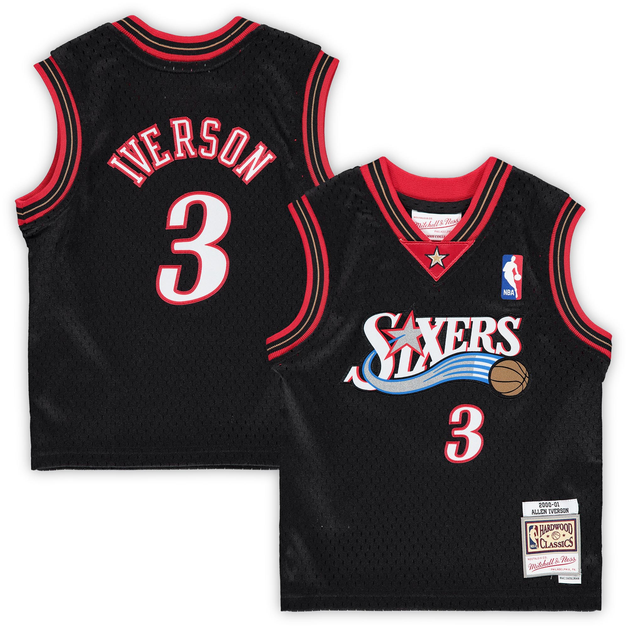 Allen Iverson Philadelphia 76ers Mitchell & Ness Infant 2000\/01 Hardwood Classics Retired Player Jersey - Black